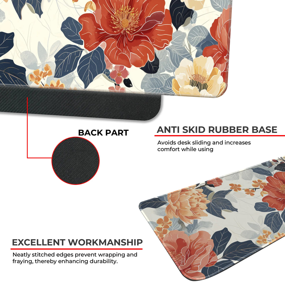 Elegant Floral Bloom Art Deskmat