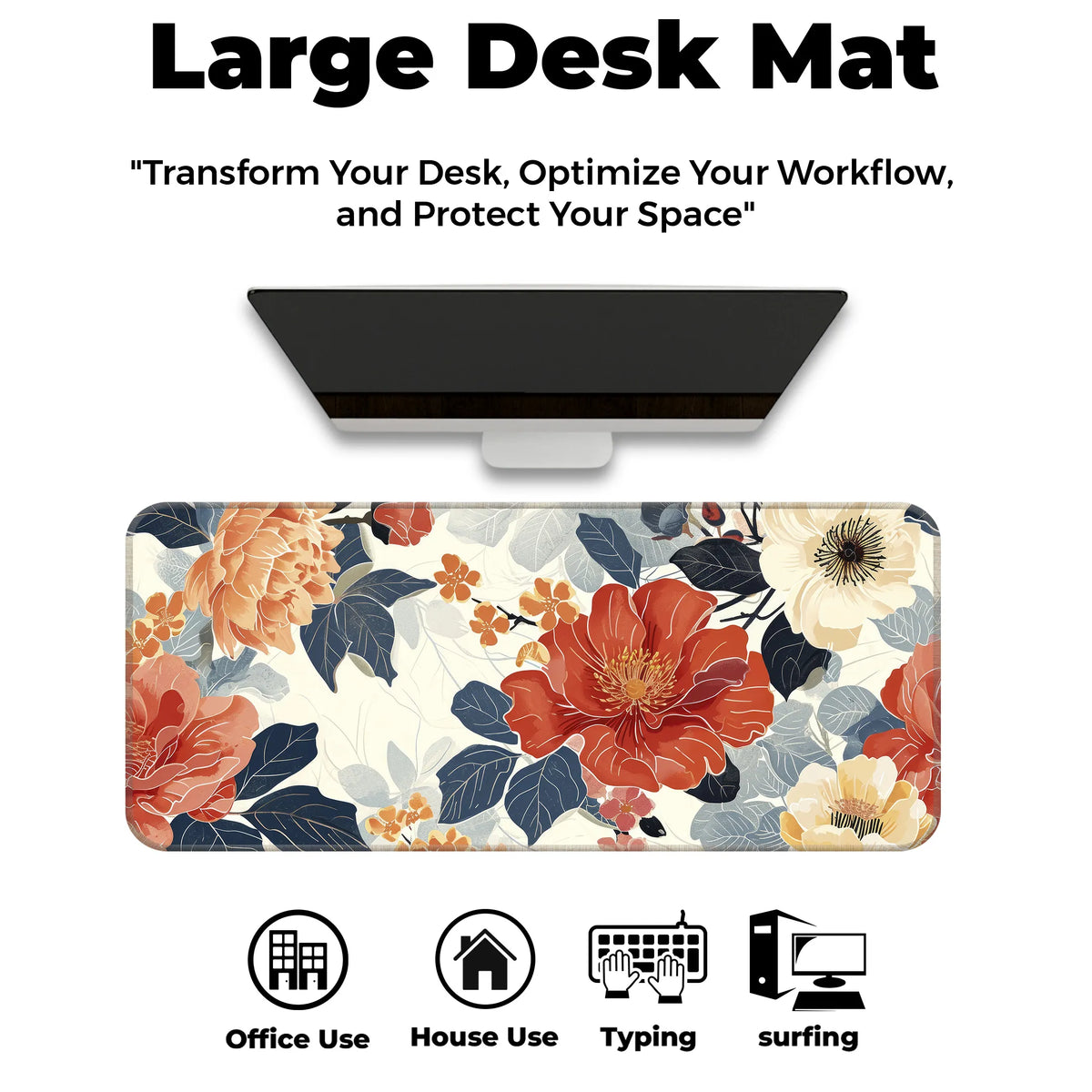 Elegant Floral Bloom Art Deskmat
