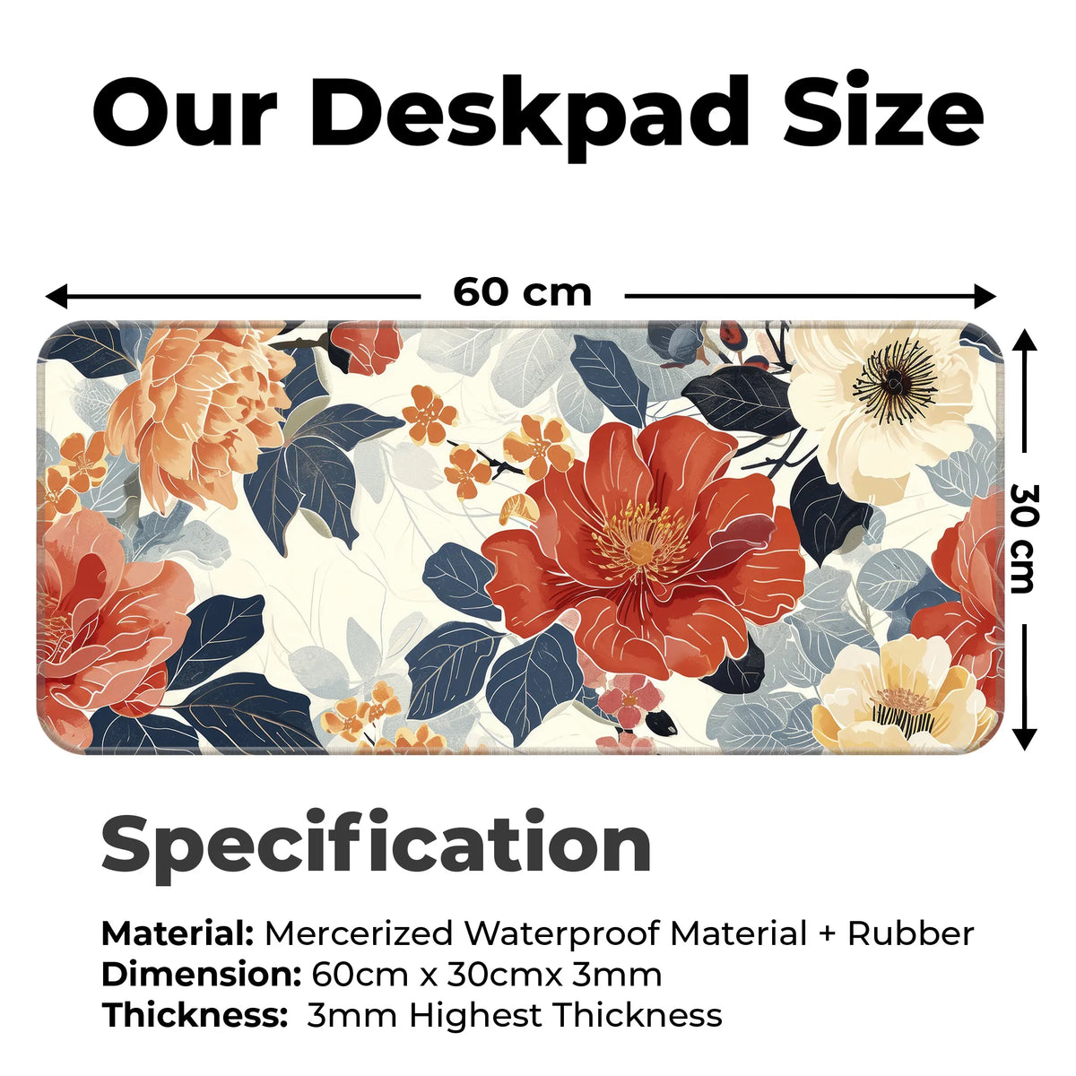 Elegant Floral Bloom Art Deskmat
