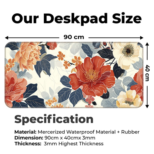 Elegant Floral Bloom Art Deskmat