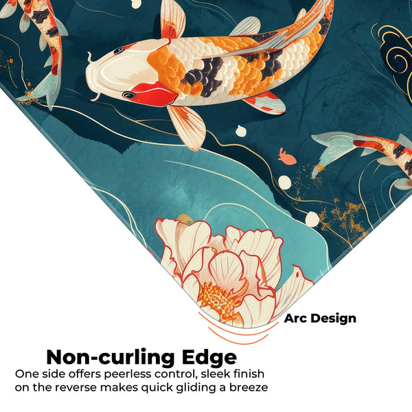 Japanese Koi Pond Lotus Deskmat