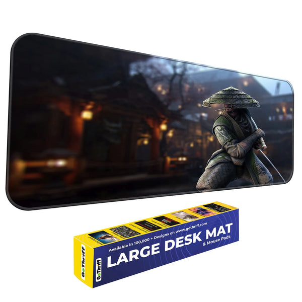 Samurai Warrior Japan Night Scene Deskmat