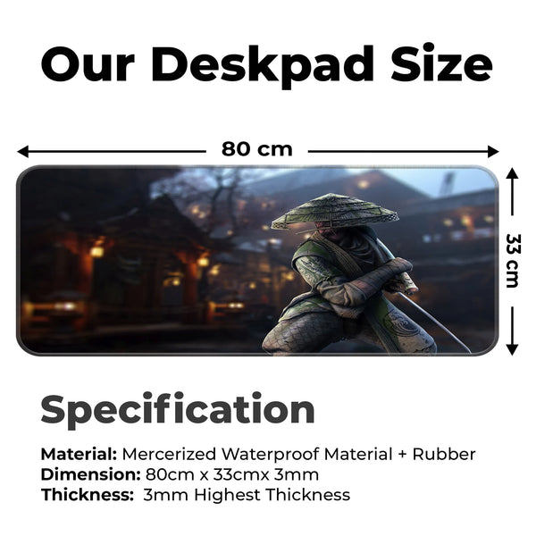 Samurai Warrior Japan Night Scene Deskmat