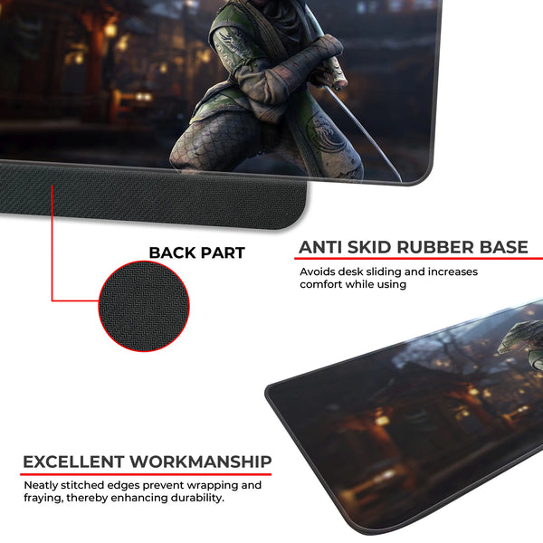 Samurai Warrior Japan Night Scene Deskmat