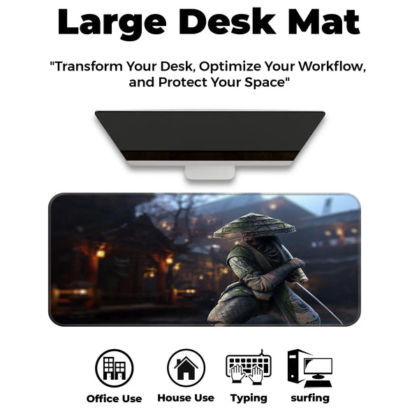 Samurai Warrior Japan Night Scene Deskmat