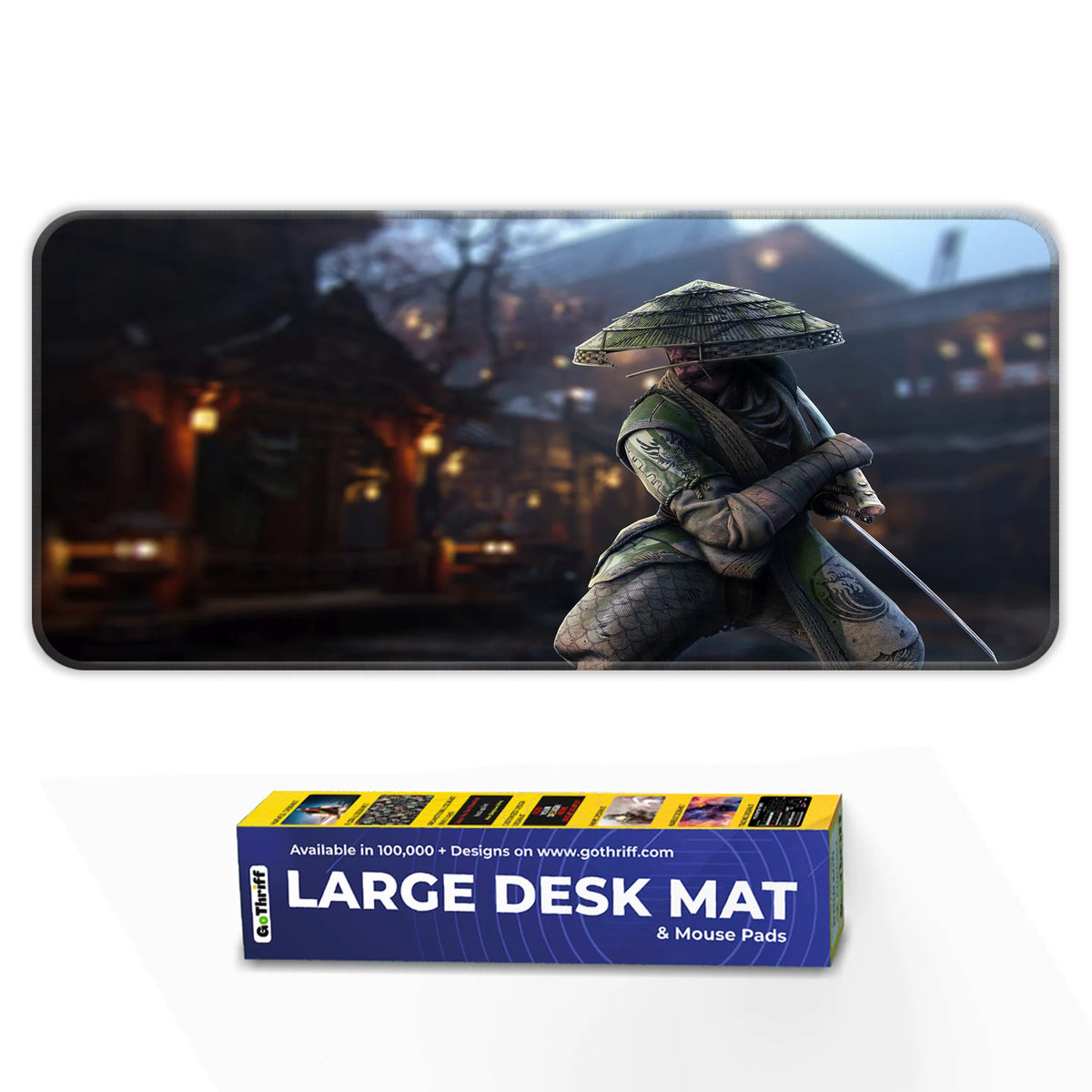 Samurai Warrior Japan Night Scene Deskmat