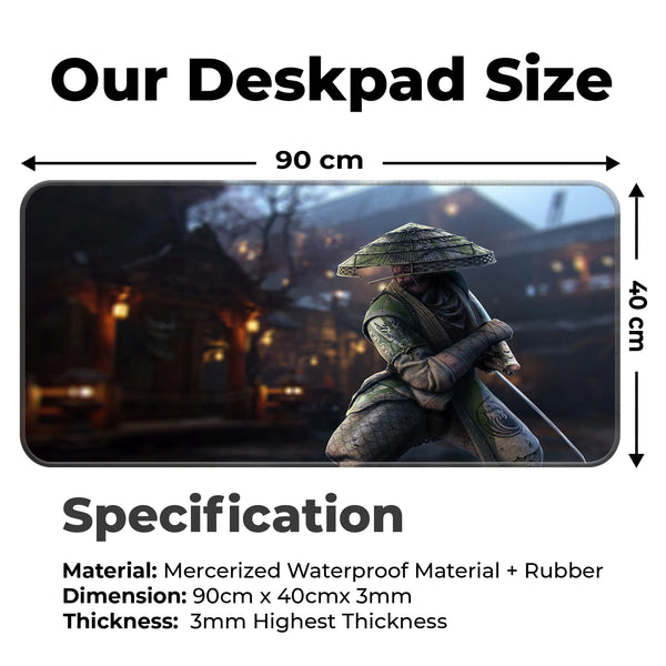 Samurai Warrior Japan Night Scene Deskmat