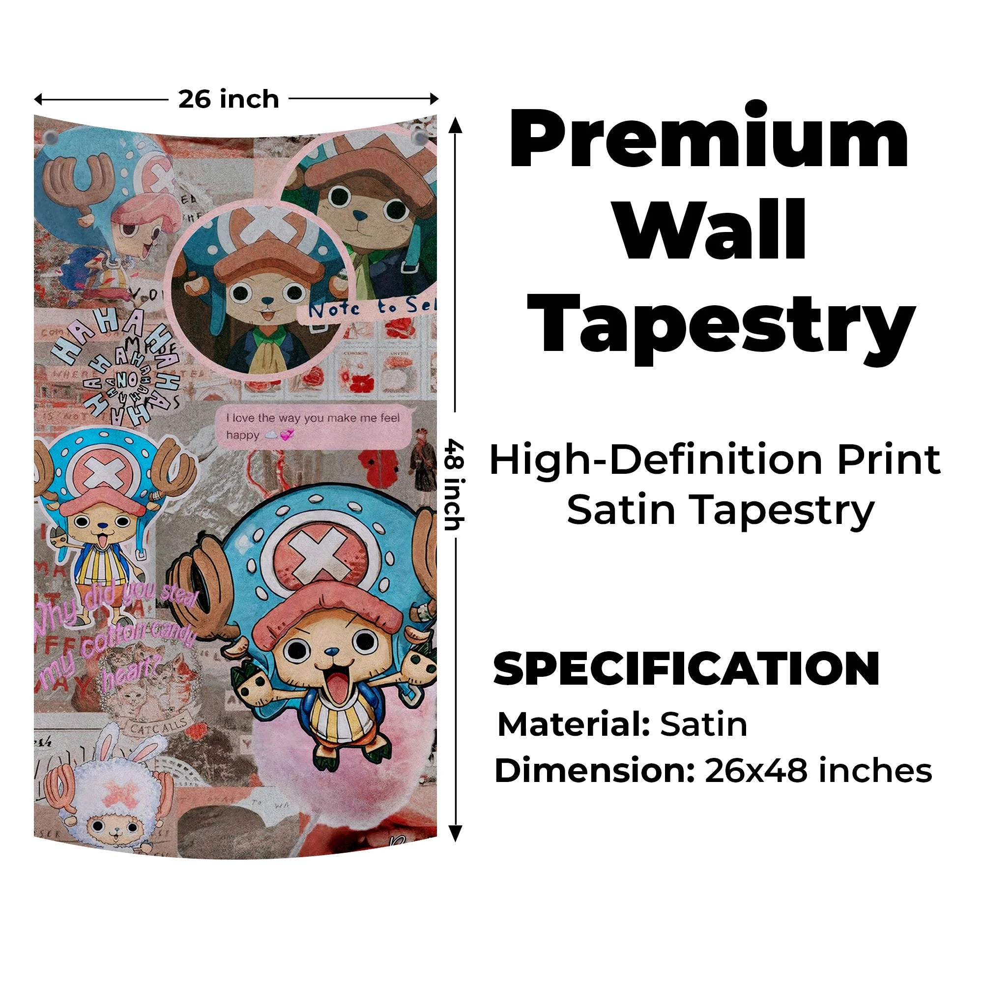 Cute Chopper One Piece Aesthetic Tapestry