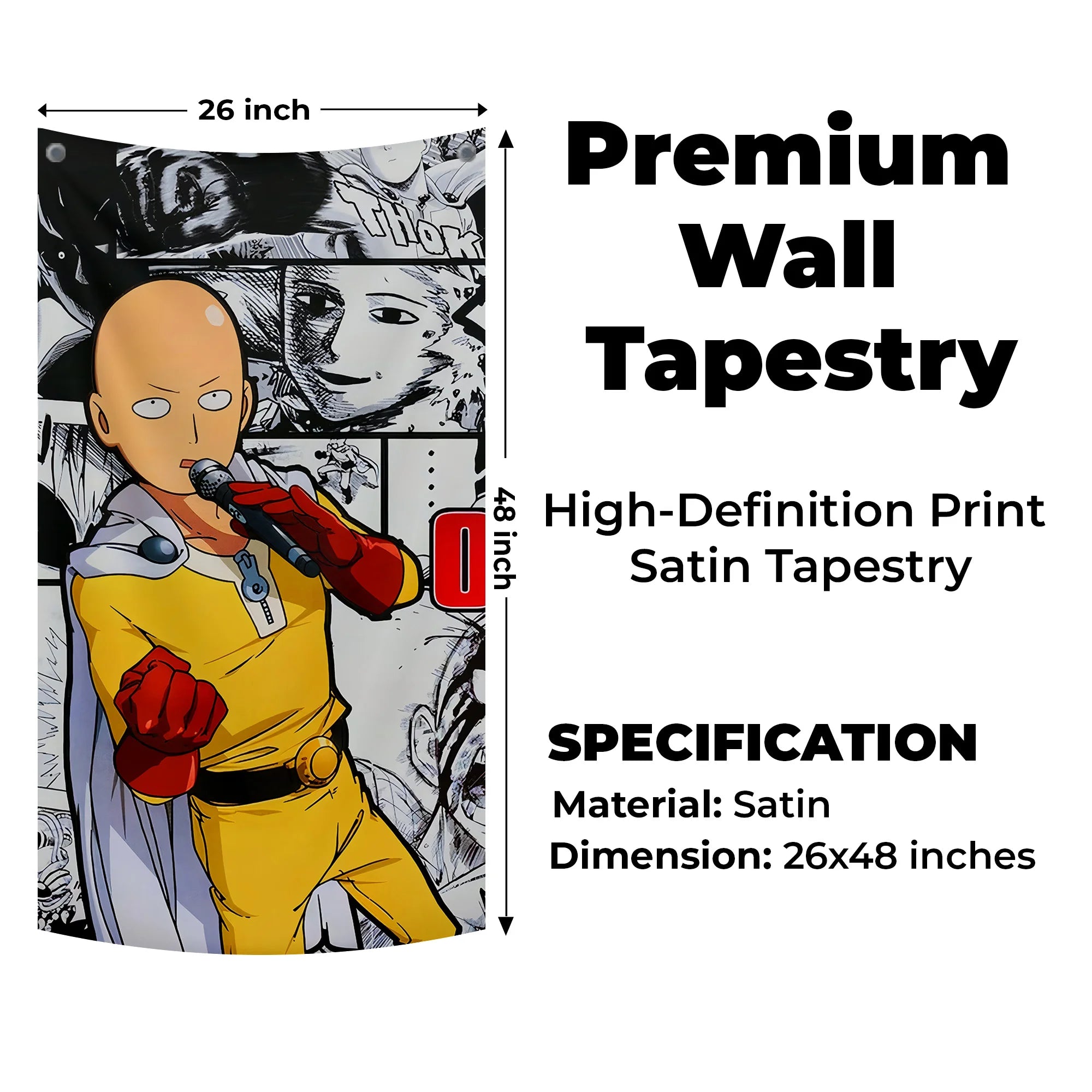 Saitama Singing Meme Tapestry