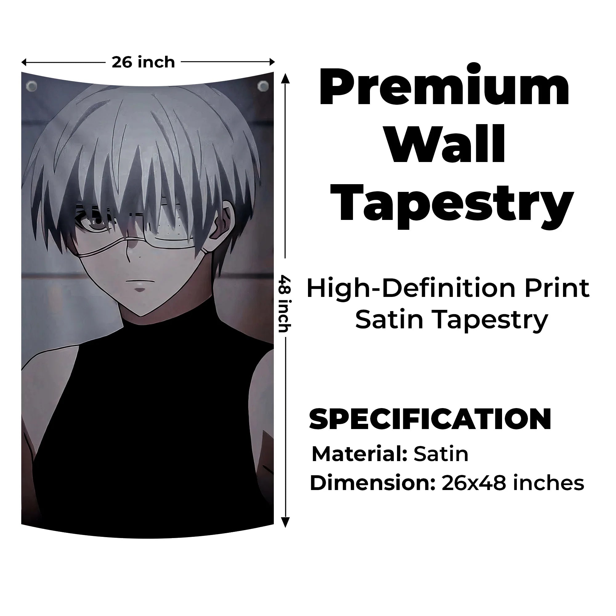 Kaneki Ken Dark Aesthetic Tapestry