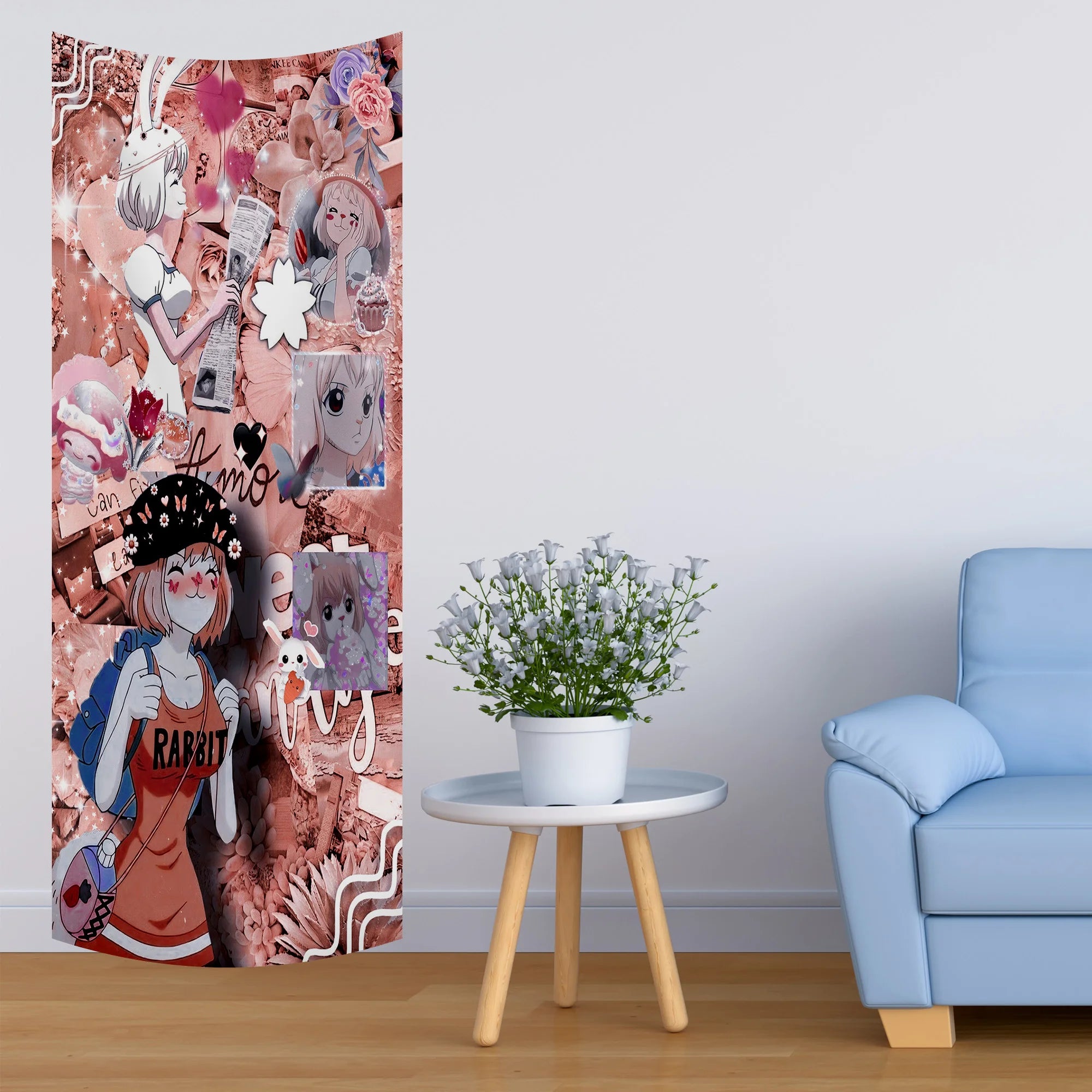 Carrot Bunny One Piece Aesthetic Tapestry