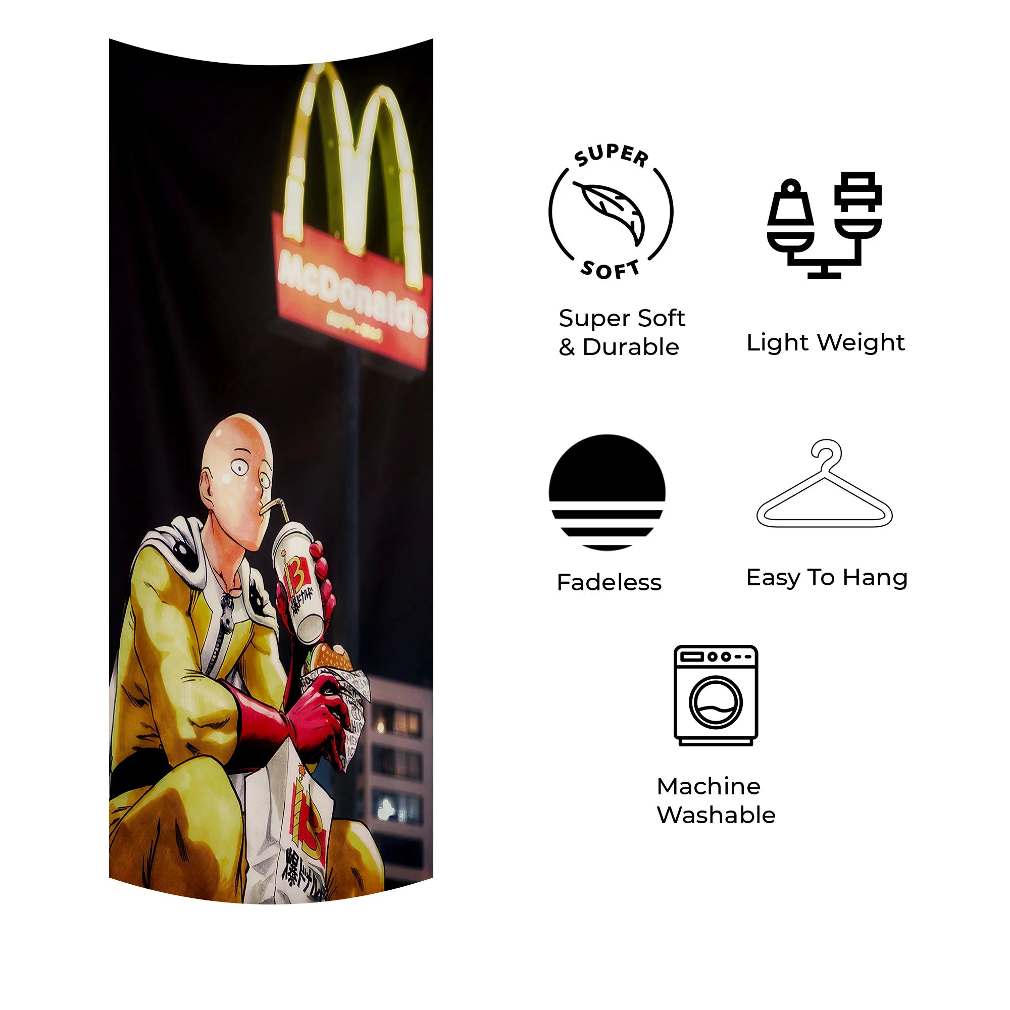 Saitama Eating Fast Food Tapestry