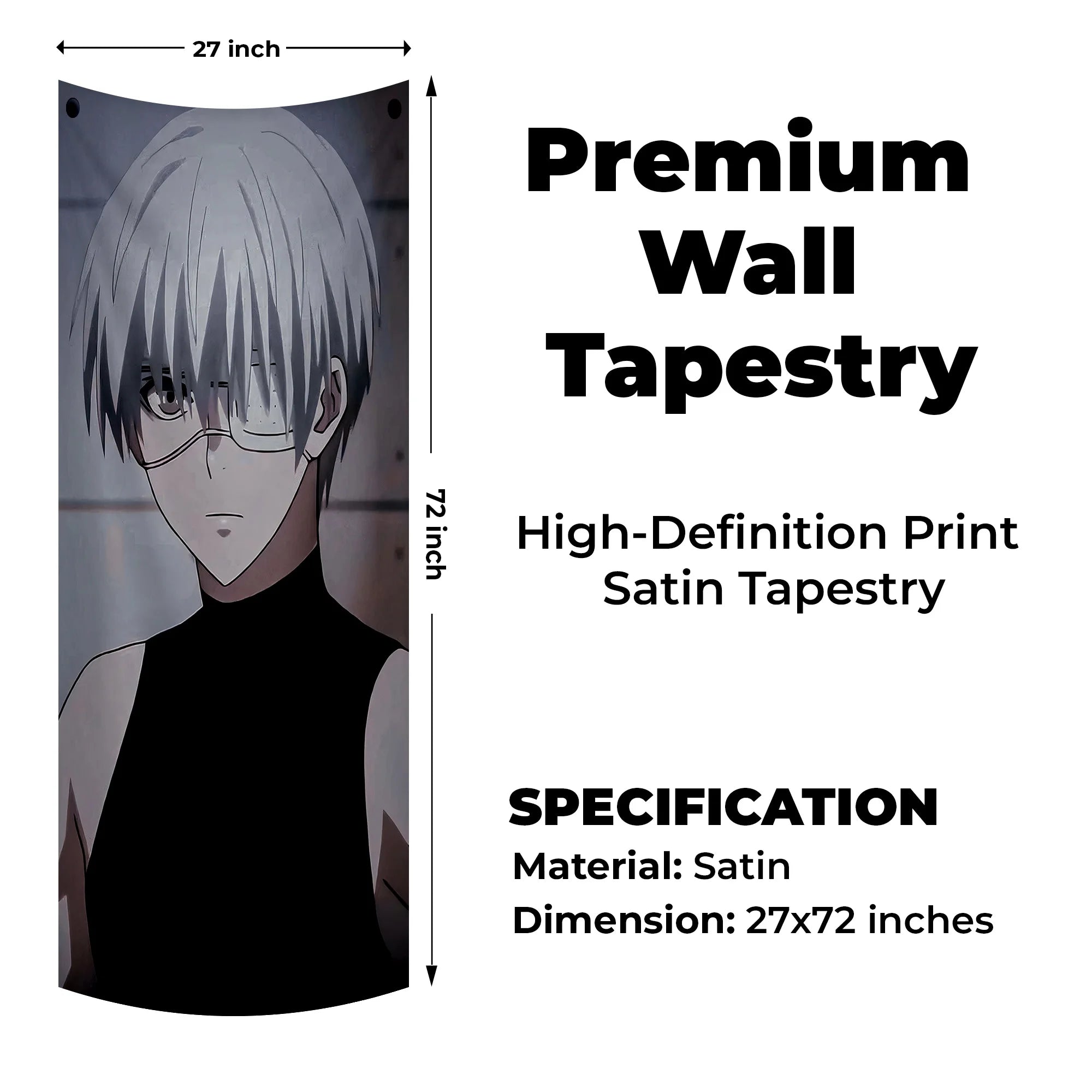 Kaneki Ken Dark Aesthetic Tapestry