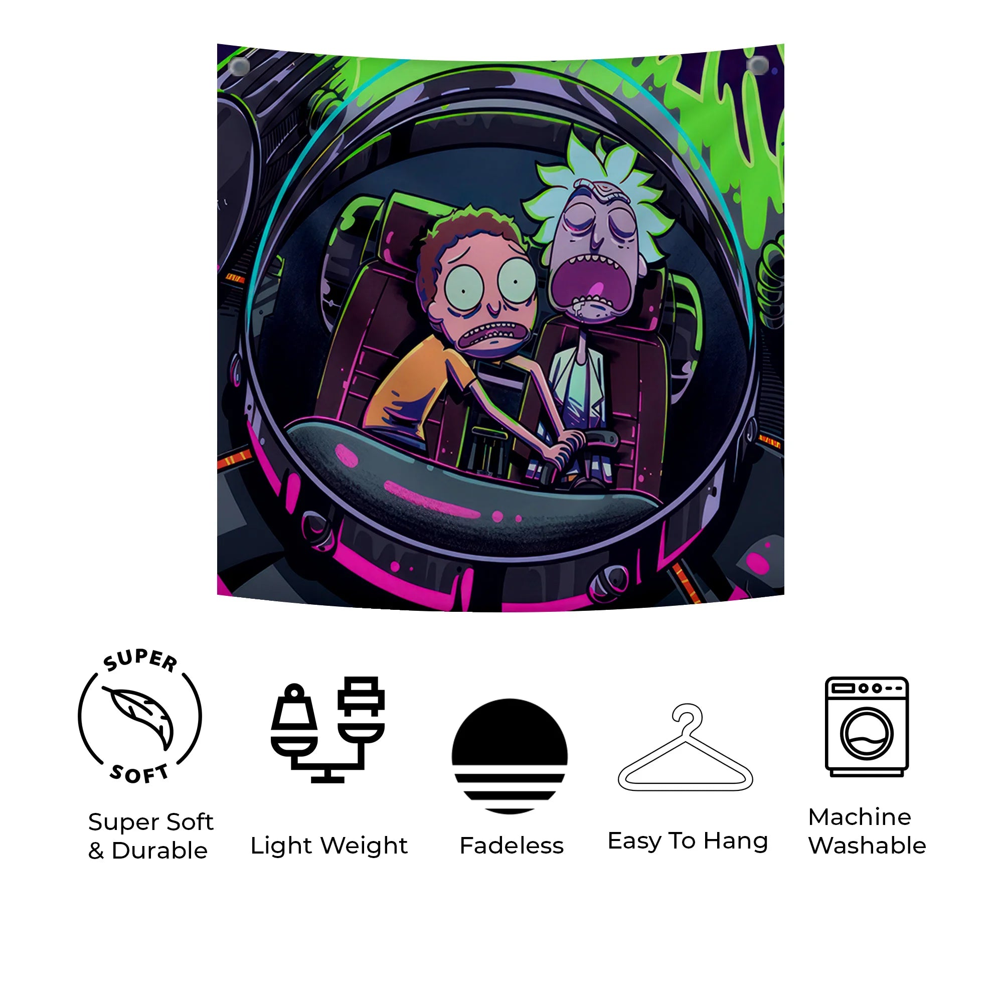 Rick and Morty Intergalactic Ride Tapestry