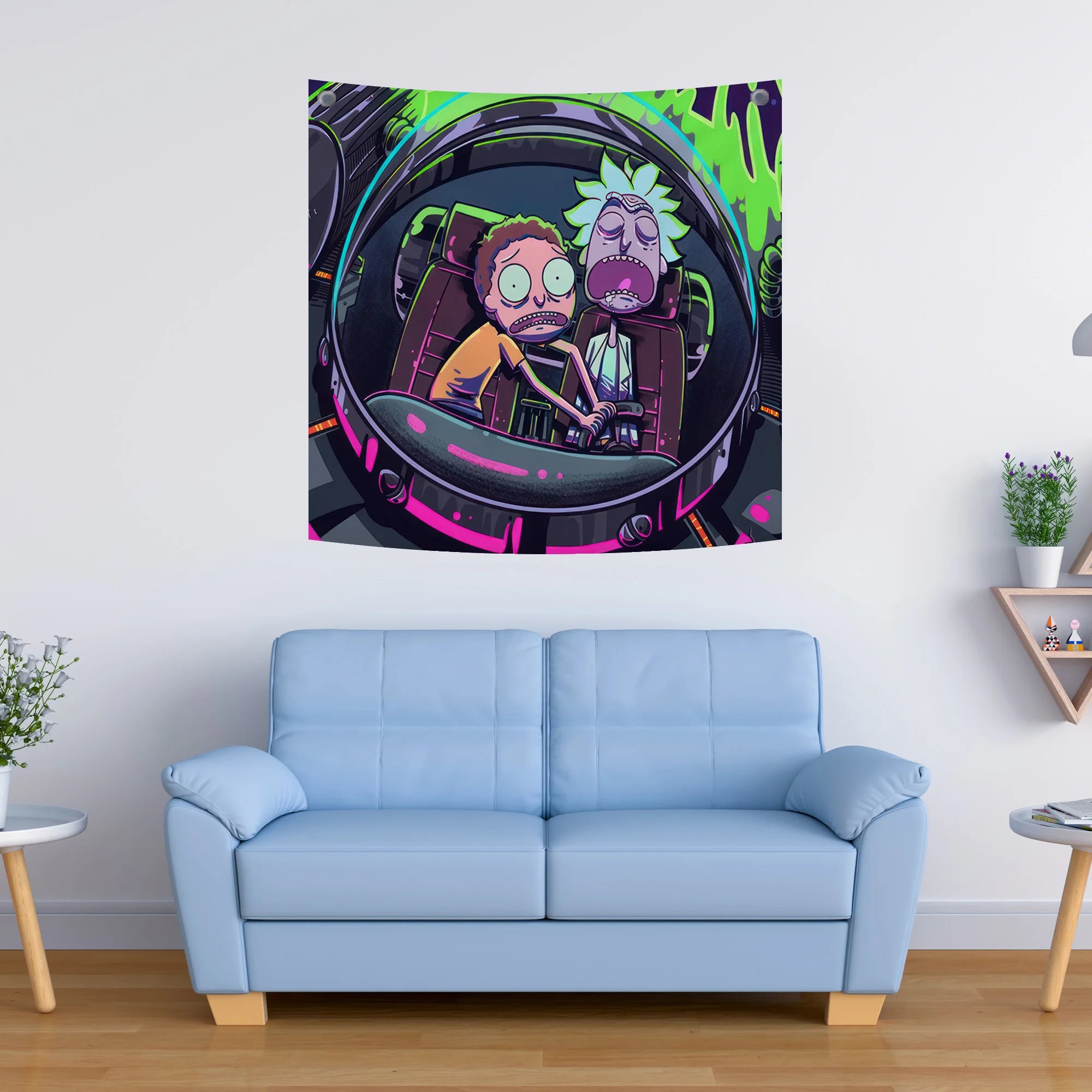 Rick and Morty Intergalactic Ride Tapestry