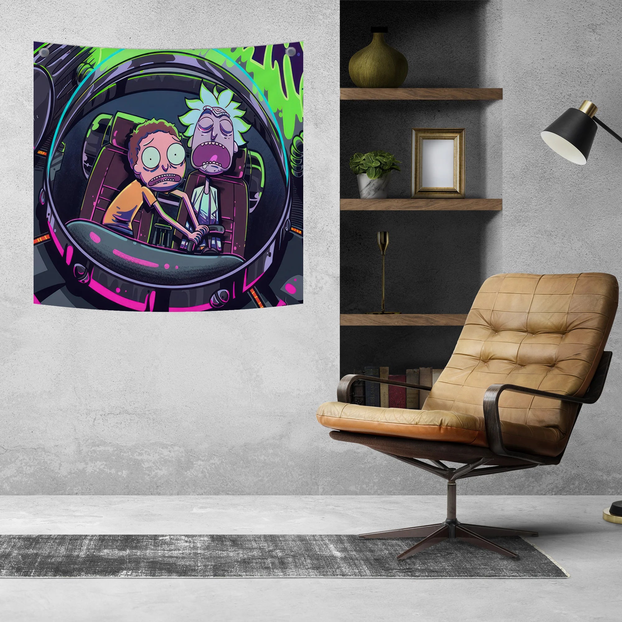 Rick and Morty Intergalactic Ride Tapestry