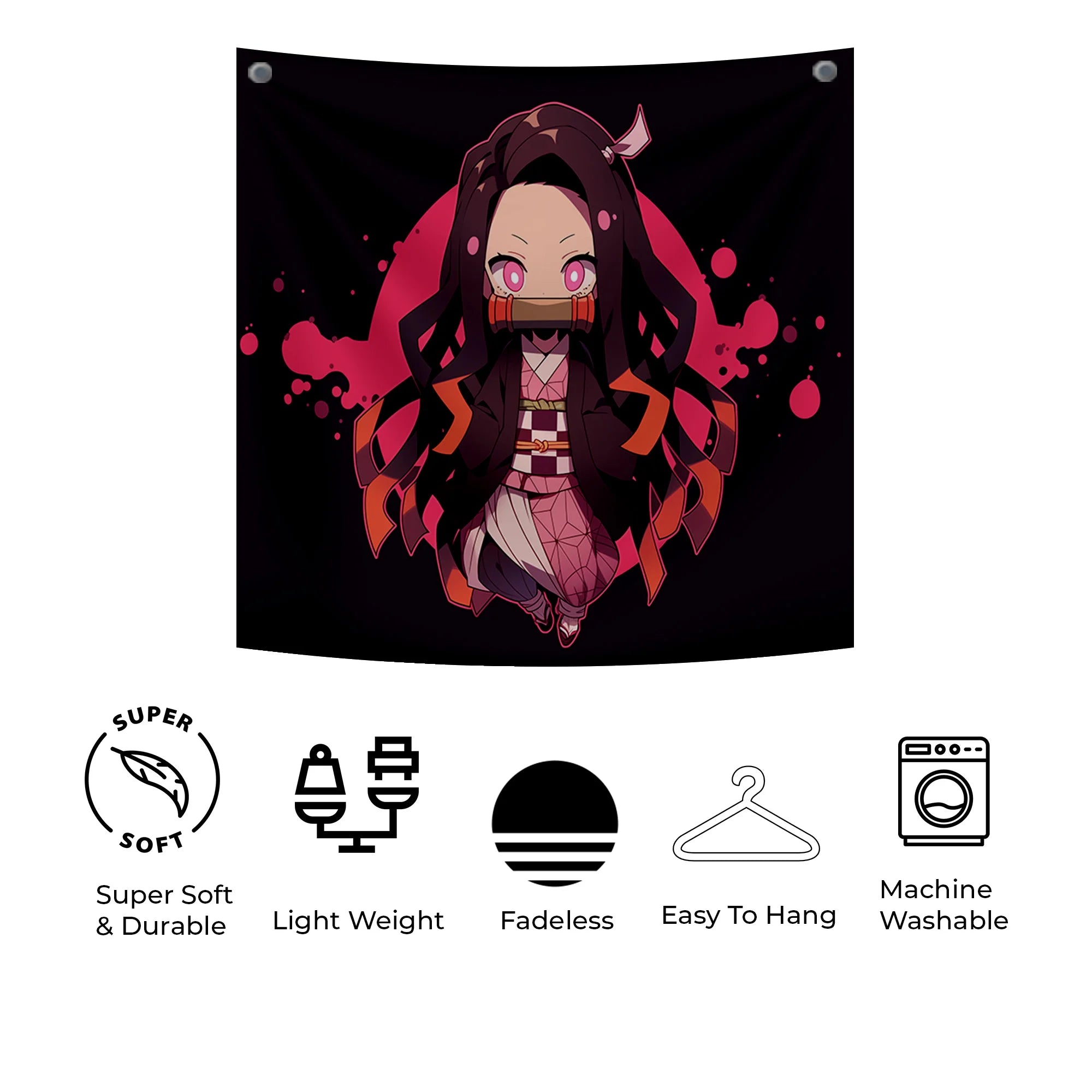 Nezuko Chibi Art Tapestry