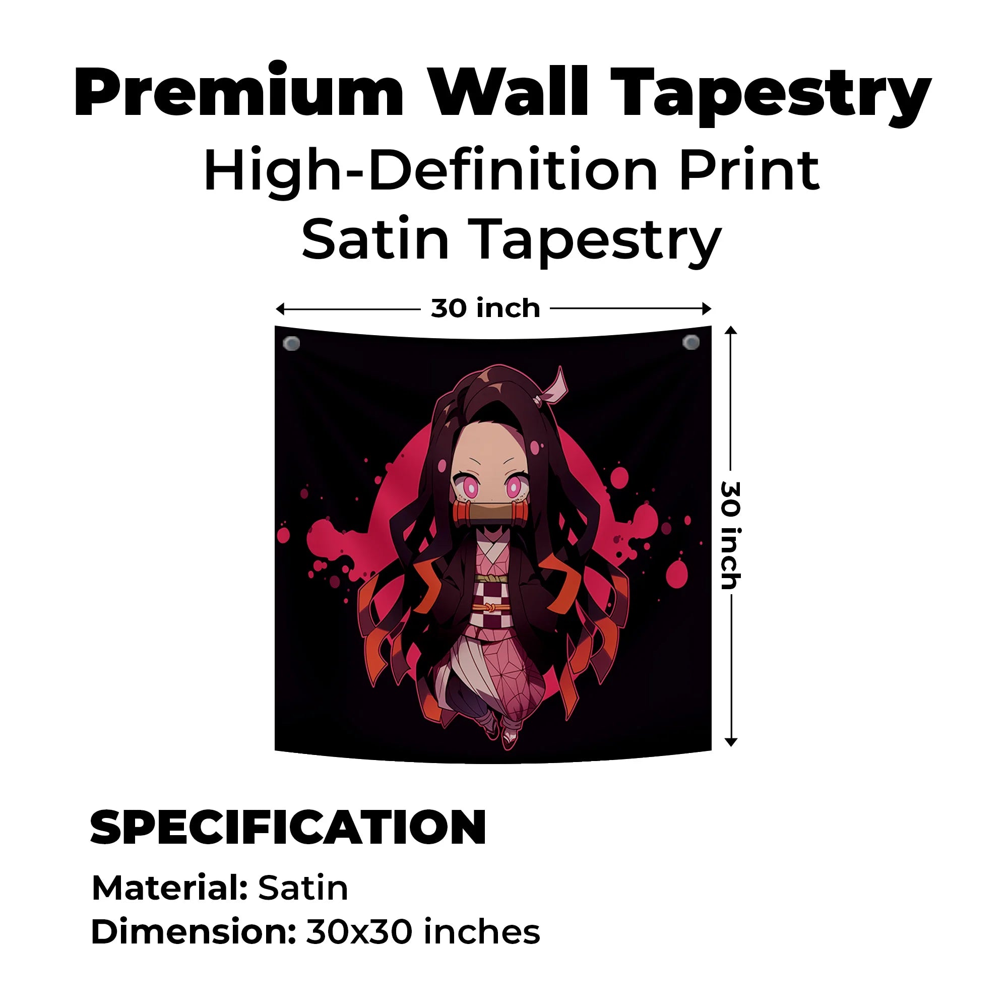 Nezuko Chibi Art Tapestry