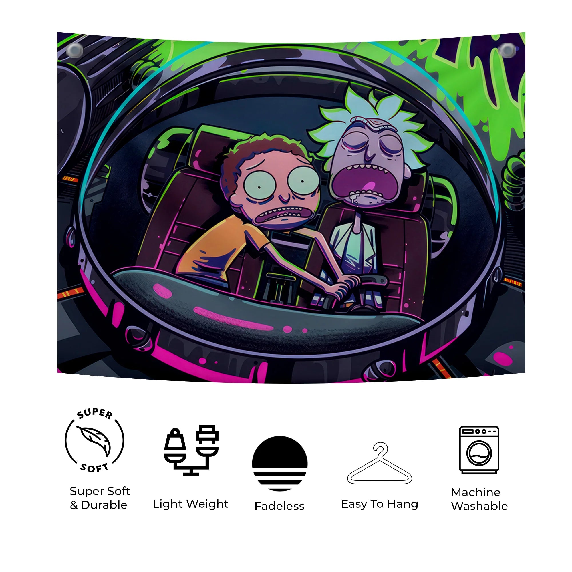 Rick and Morty Intergalactic Ride Tapestry