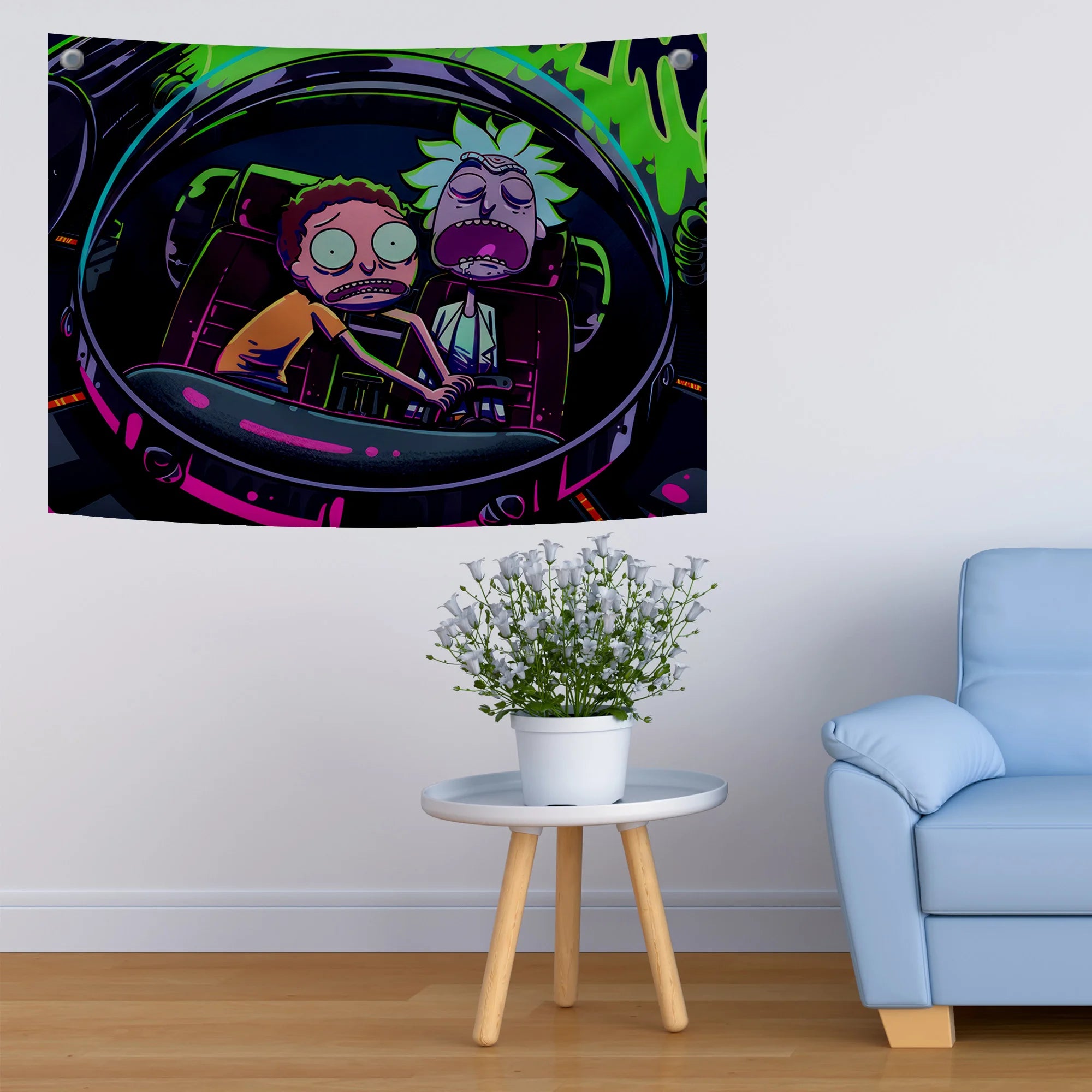 Rick and Morty Intergalactic Ride Tapestry