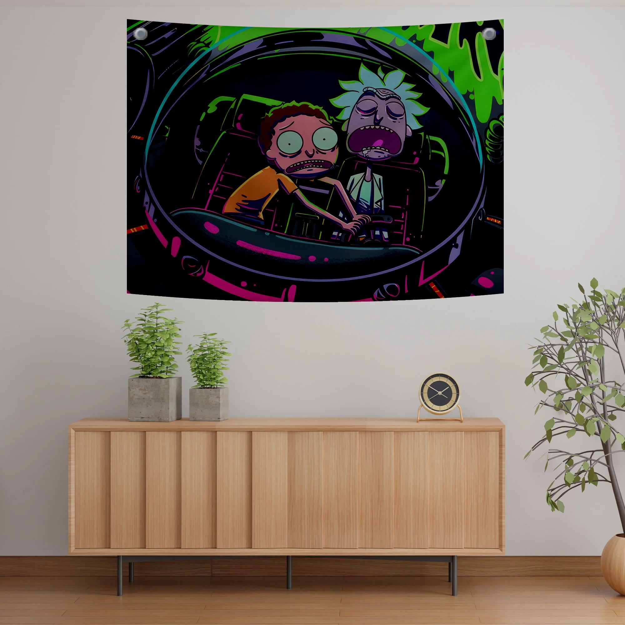 Rick and Morty Intergalactic Ride Tapestry