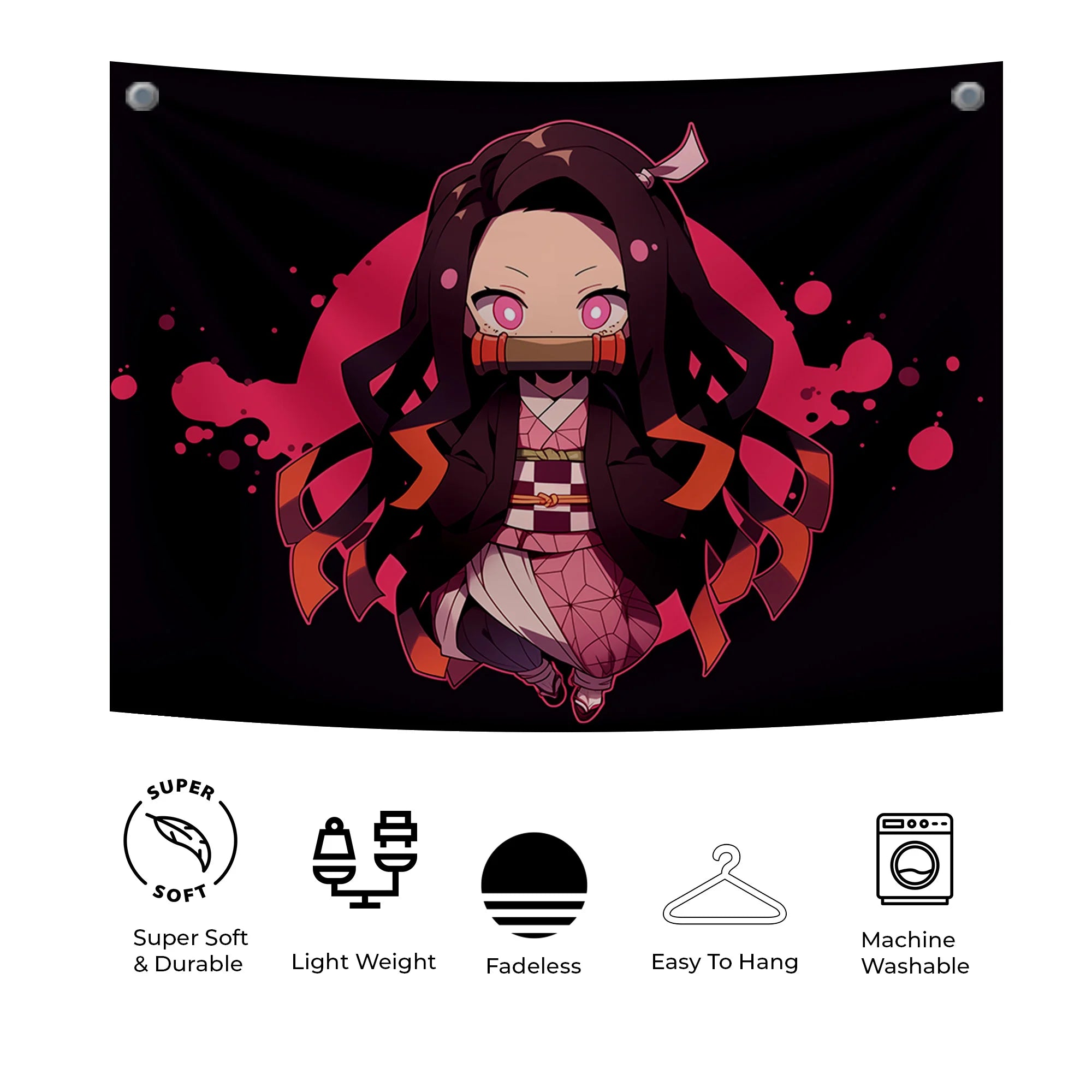 Nezuko Chibi Art Tapestry