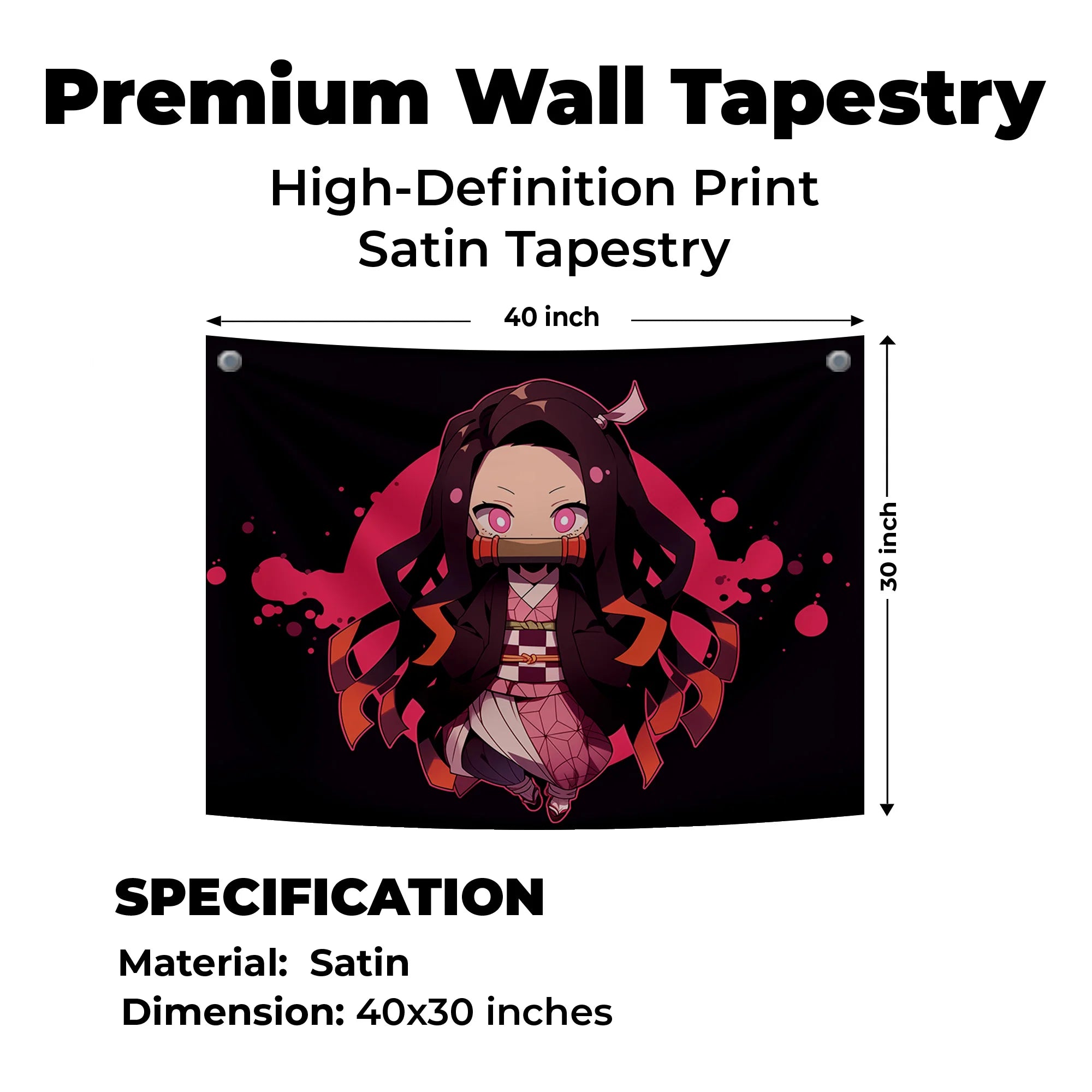 Nezuko Chibi Art Tapestry