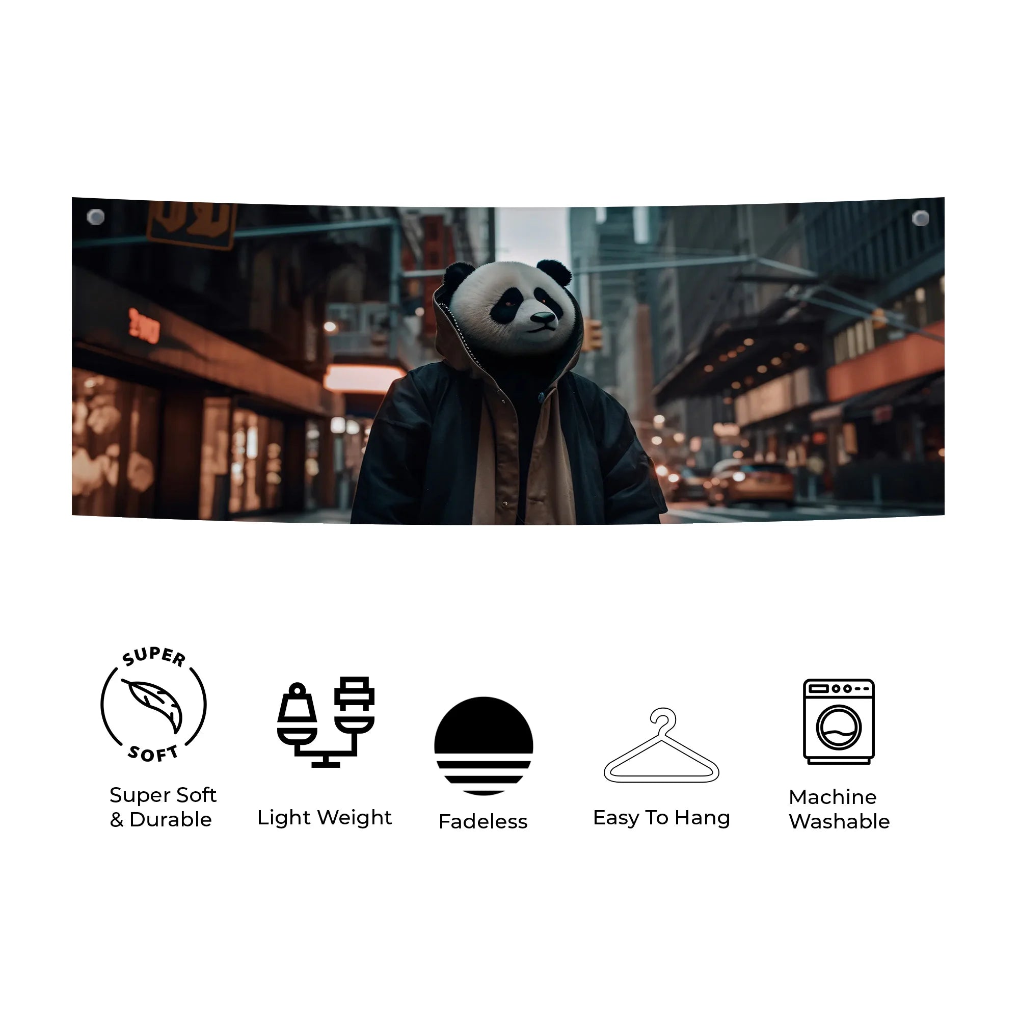 Panda Streetwear Aesthetic Tapestry