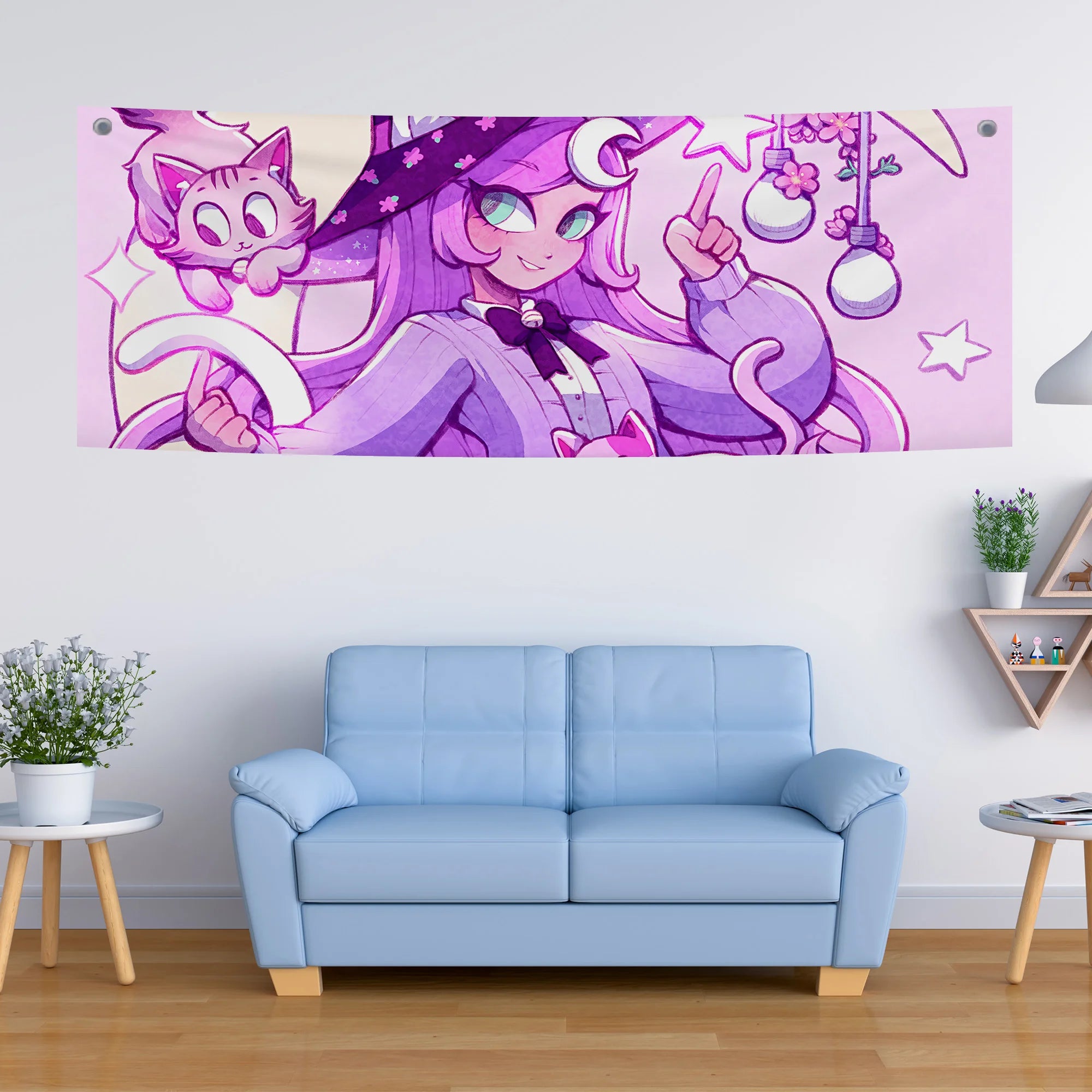 Magical Witch Cat Tapestry