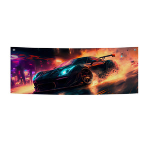 Neon Speed Racer Tapestry