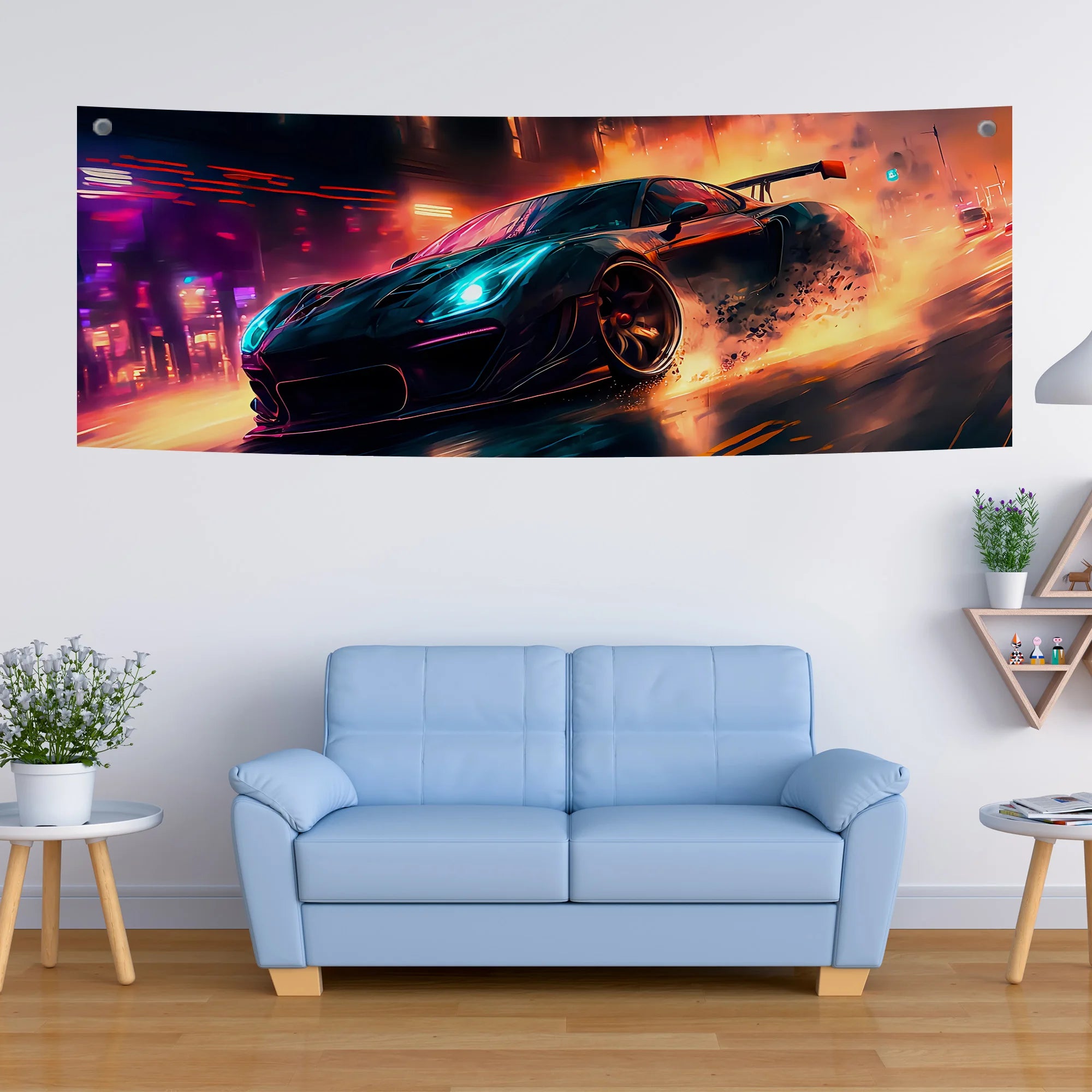 Neon Speed Racer Tapestry