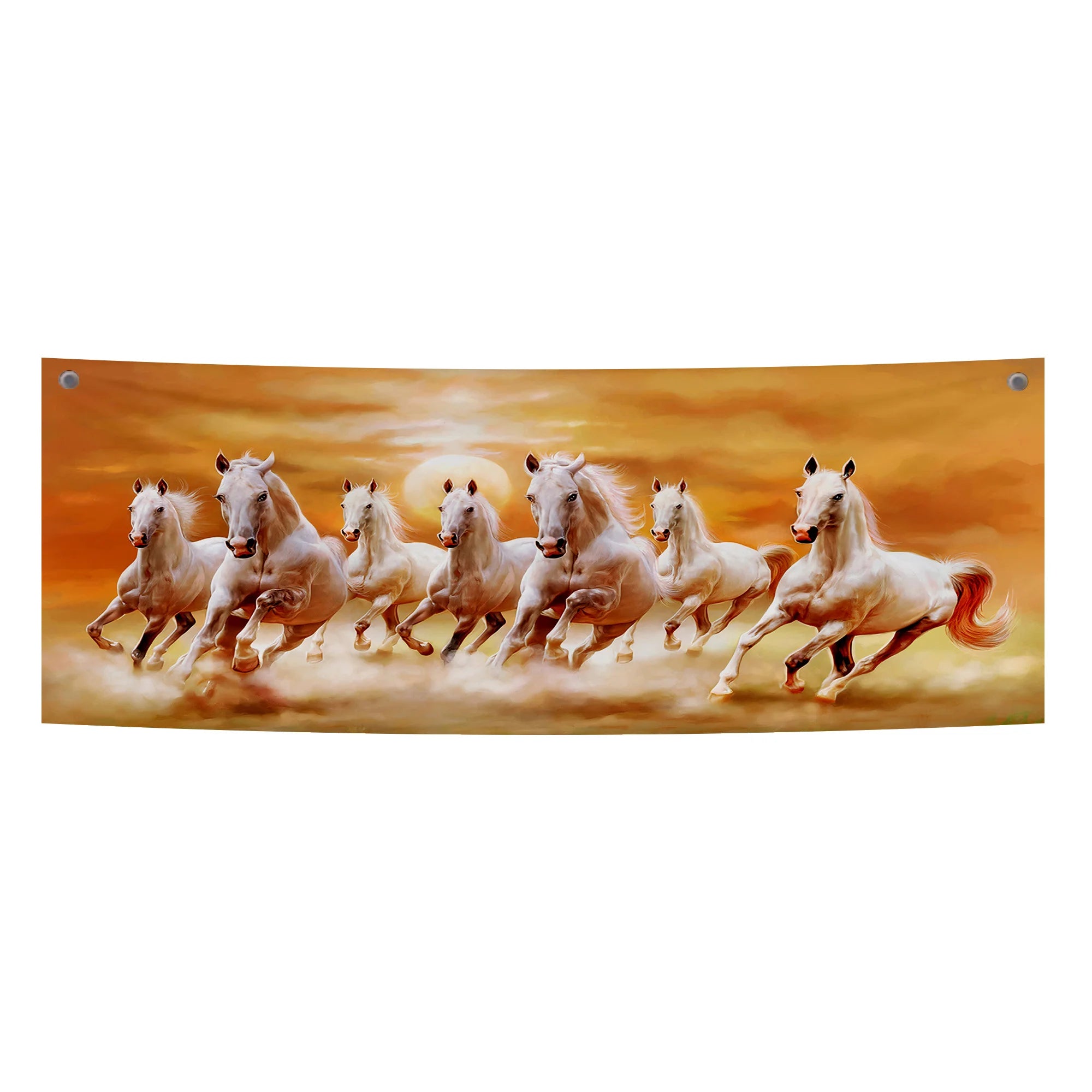 Seven Galloping White Horses Tapestry