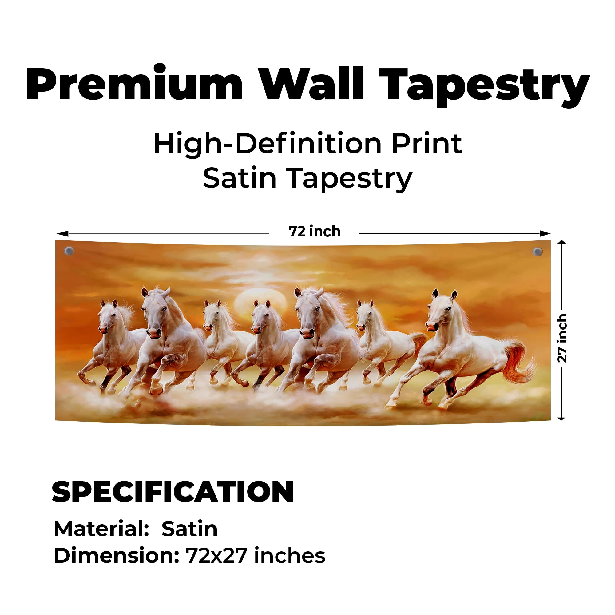 Seven Galloping White Horses Tapestry