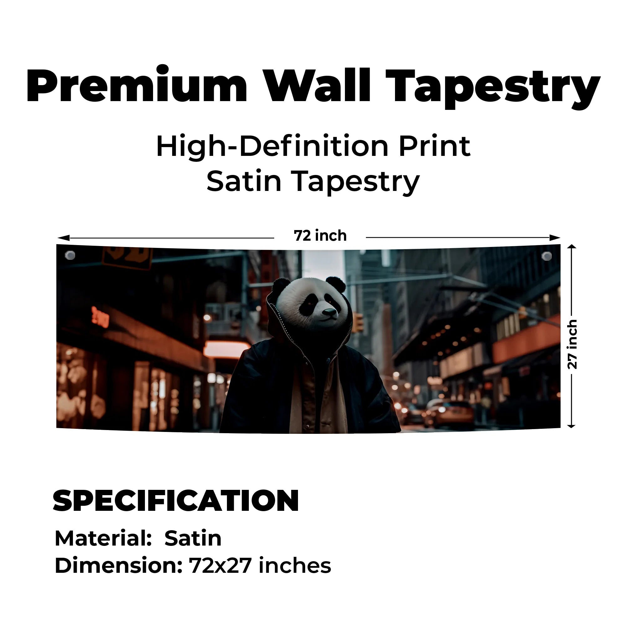 Panda Streetwear Aesthetic Tapestry