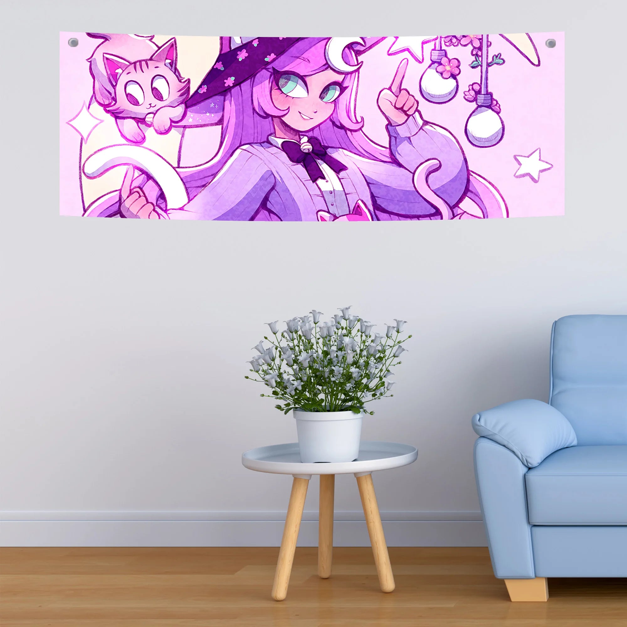 Magical Witch Cat Tapestry