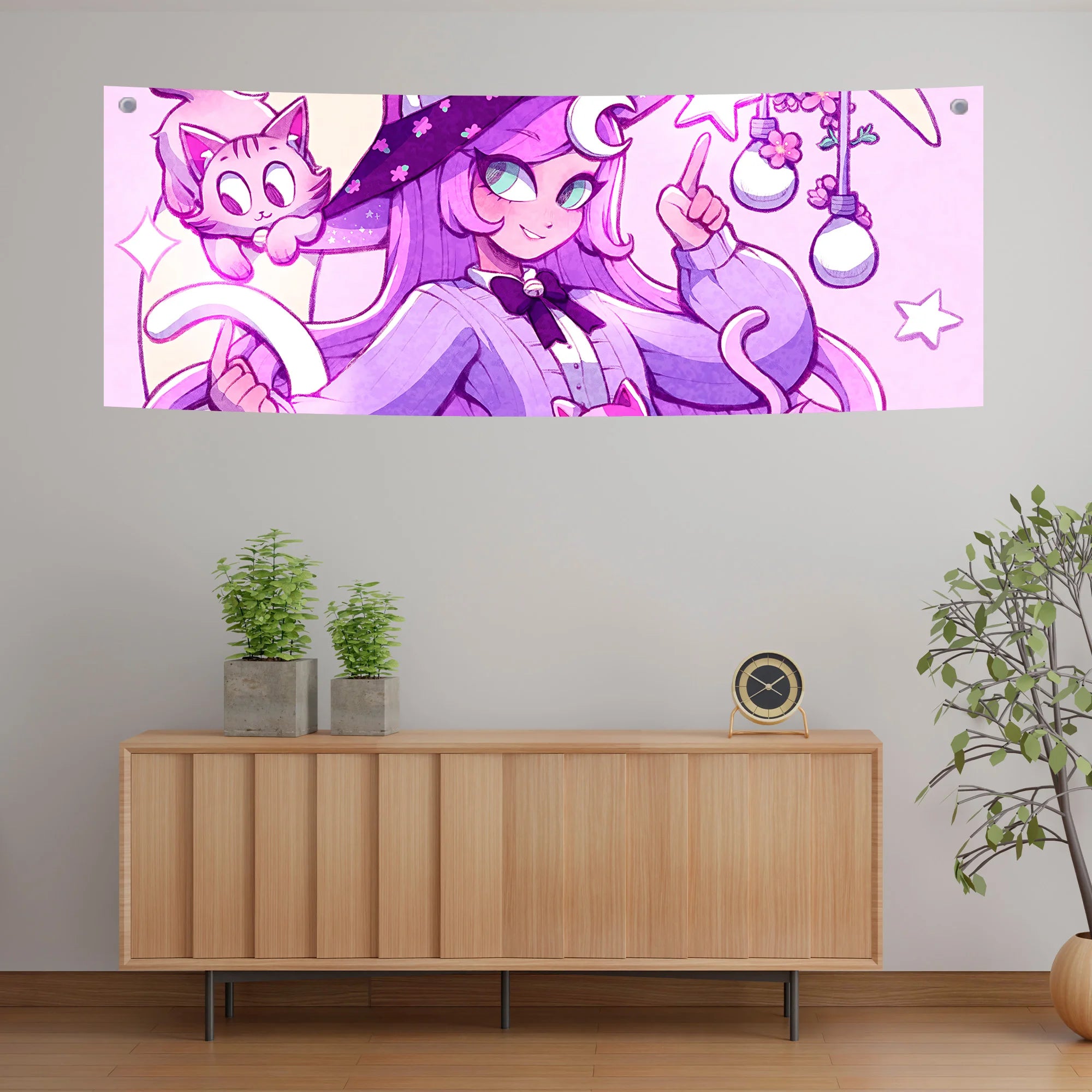 Magical Witch Cat Tapestry