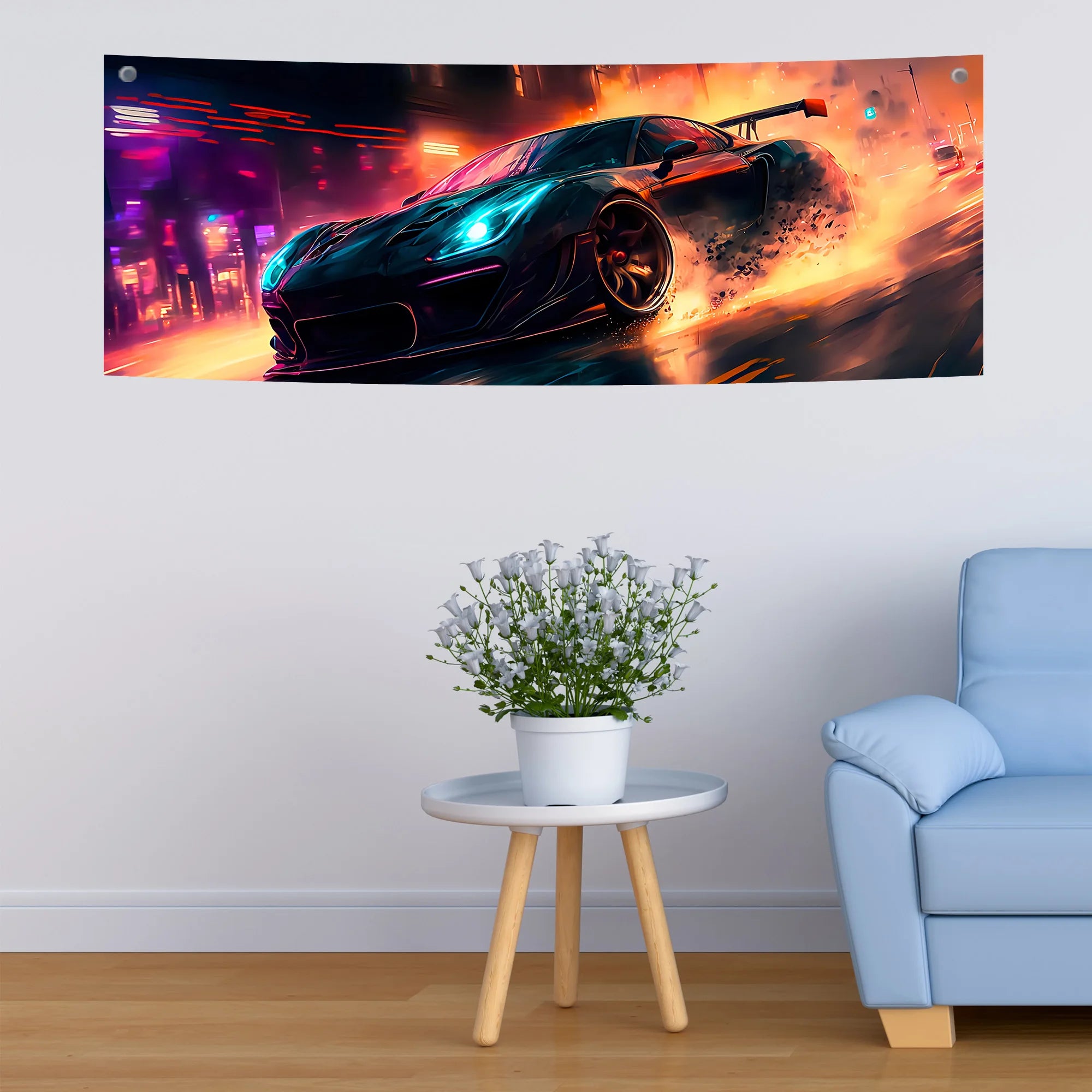 Neon Speed Racer Tapestry