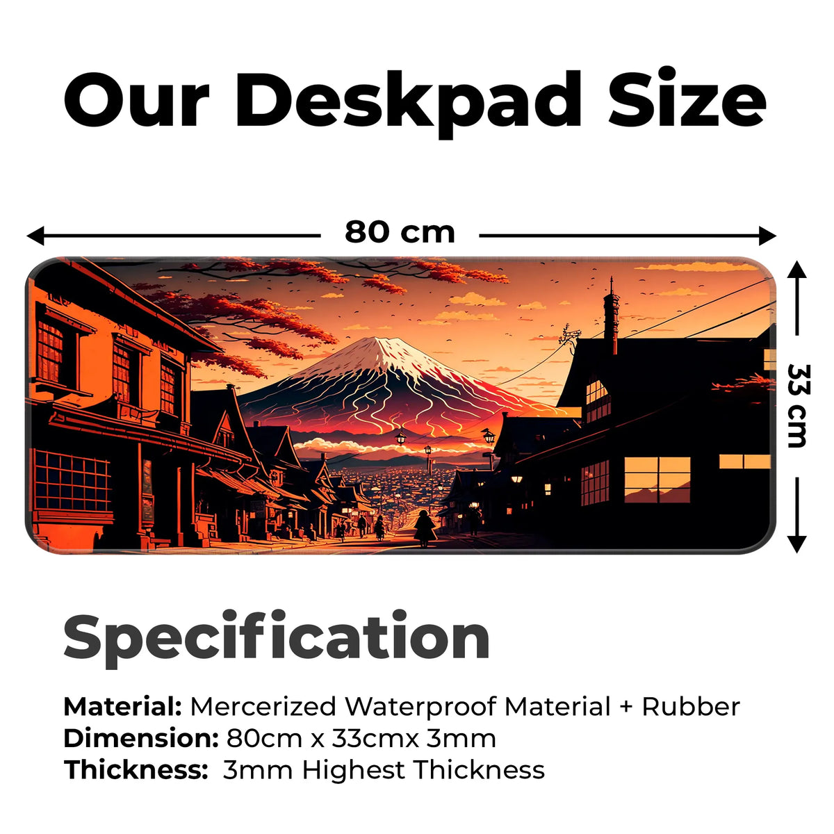 Mt. Fuji Sunset Street View Deskmat
