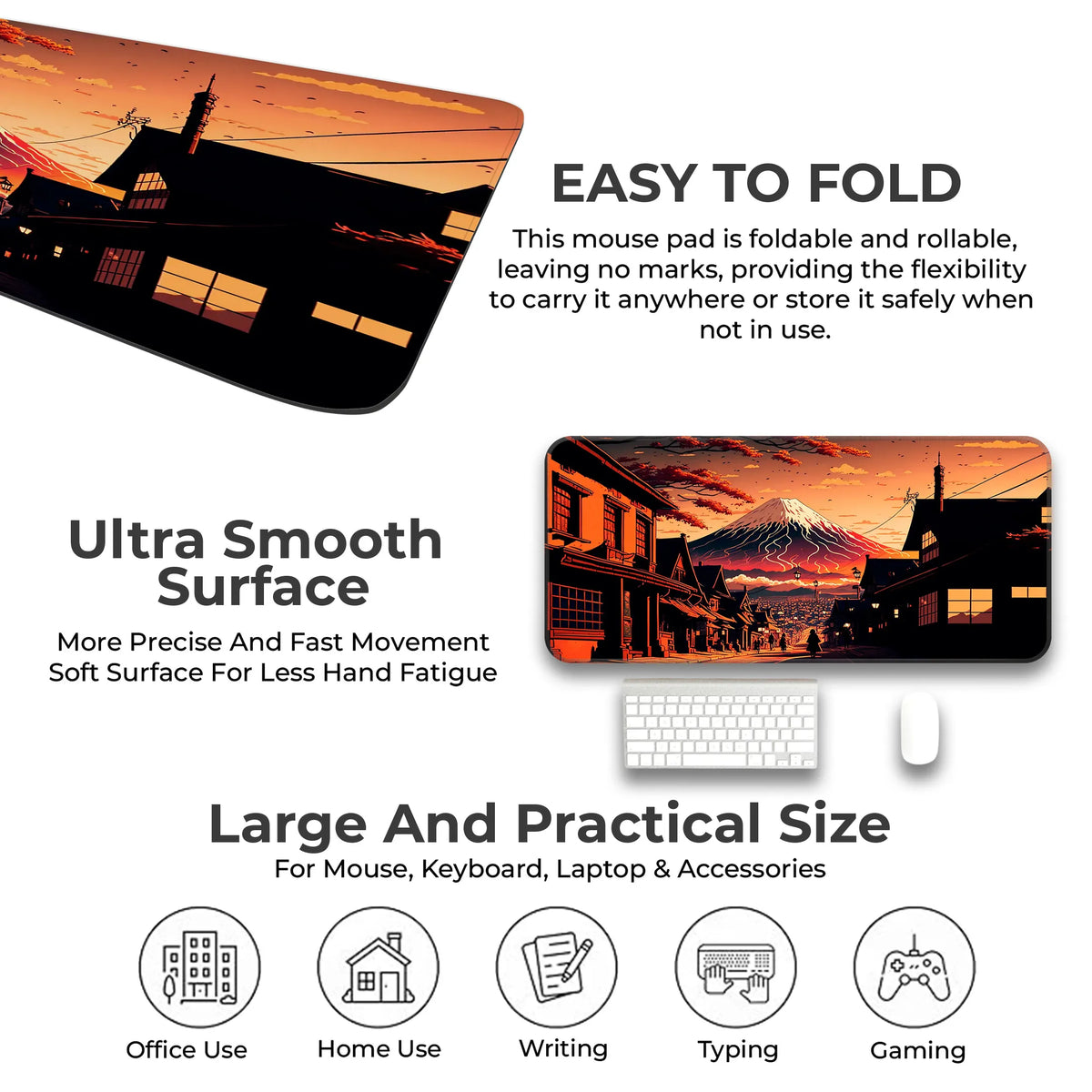Mt. Fuji Sunset Street View Deskmat
