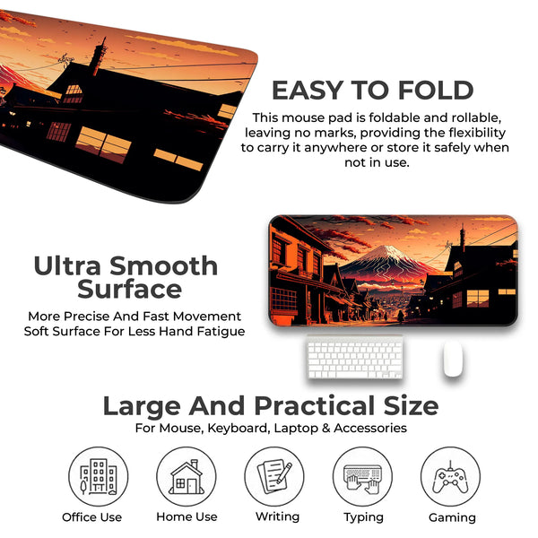 Mt. Fuji Sunset Street View Deskmat