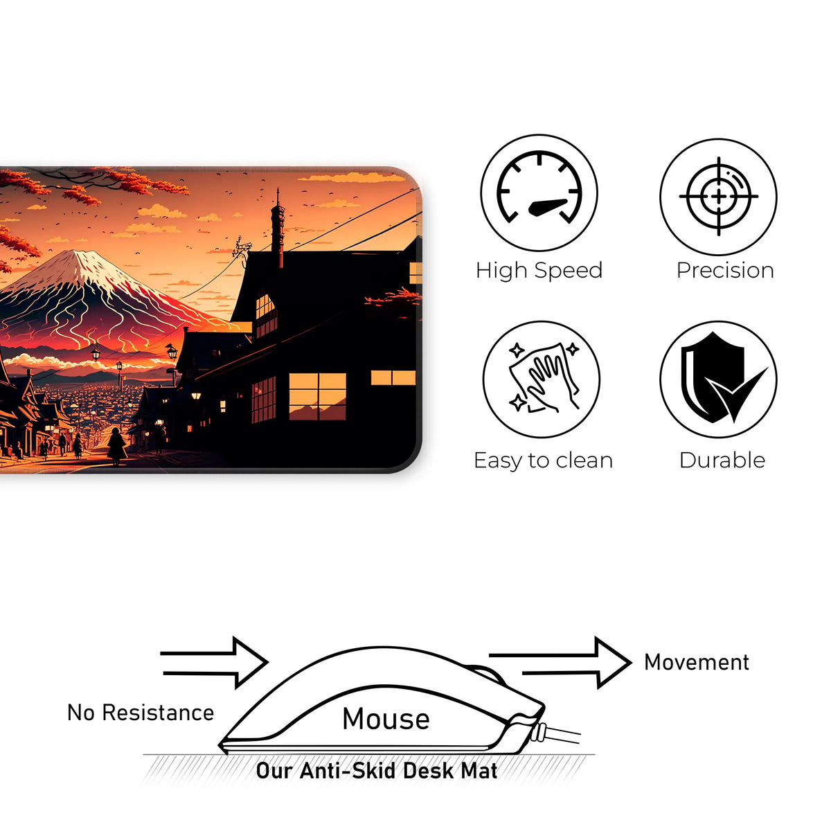 Mt. Fuji Sunset Street View Deskmat