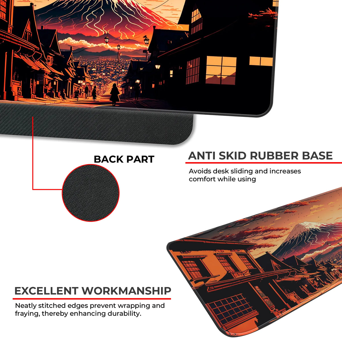 Mt. Fuji Sunset Street View Deskmat