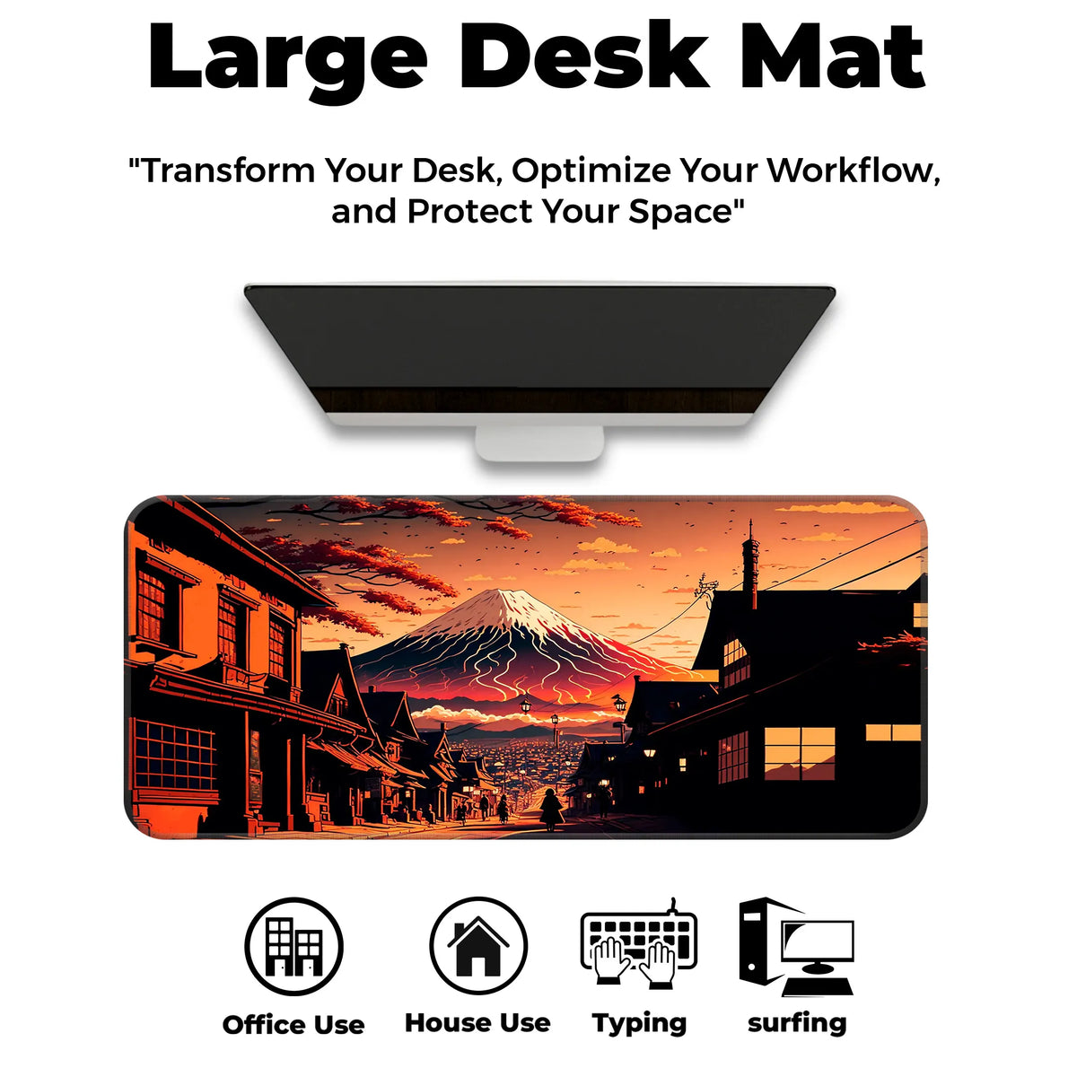 Mt. Fuji Sunset Street View Deskmat