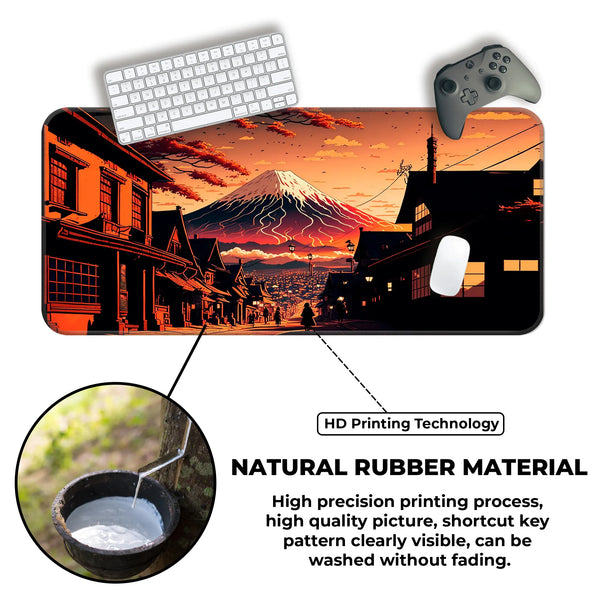 Mt. Fuji Sunset Street View Deskmat