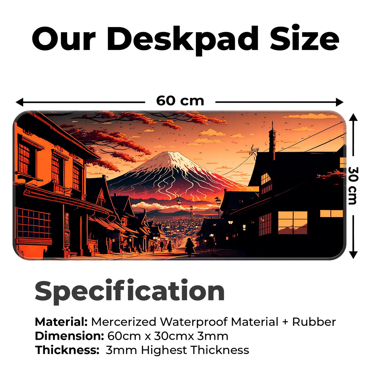 Mt. Fuji Sunset Street View Deskmat