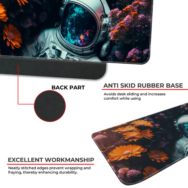 Astronaut in Flowers Deskmat