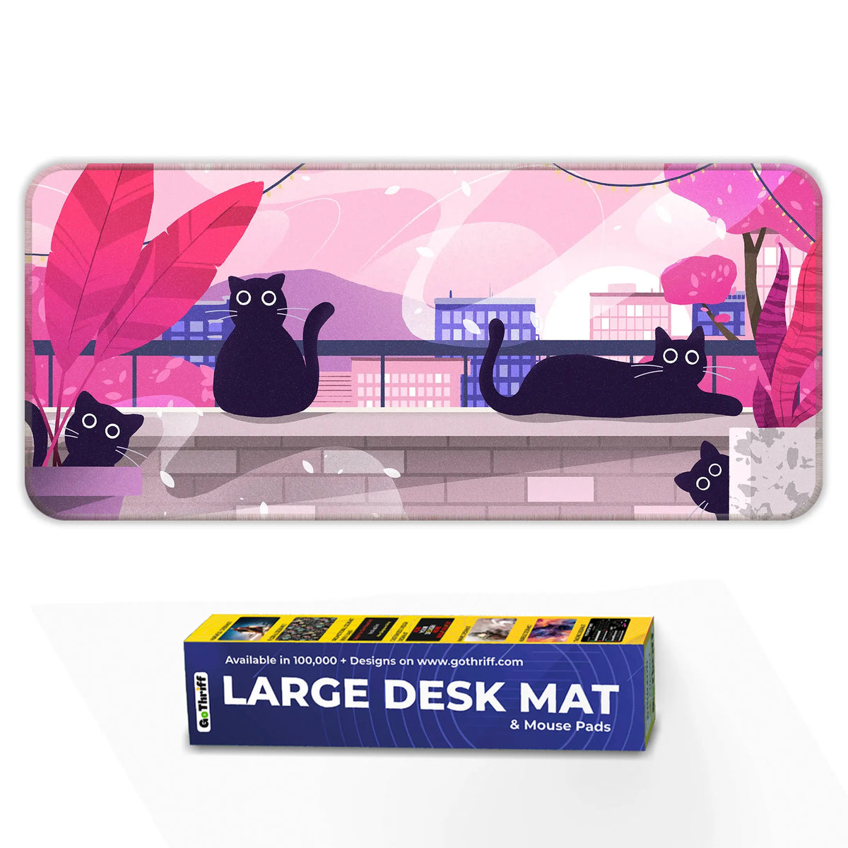 Playful Black Cats Deskmat