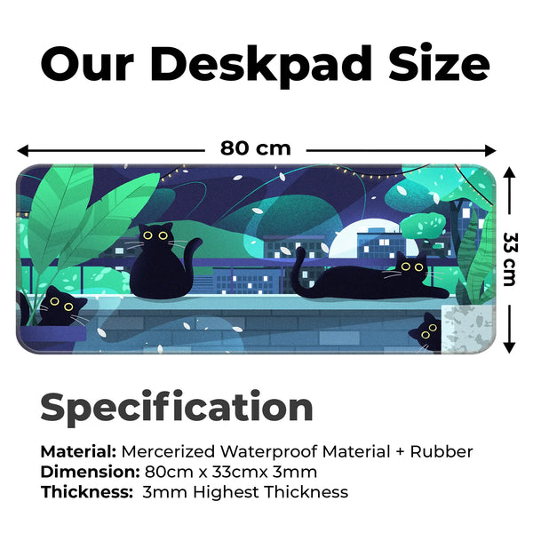 Playful Black Cats Deskmat