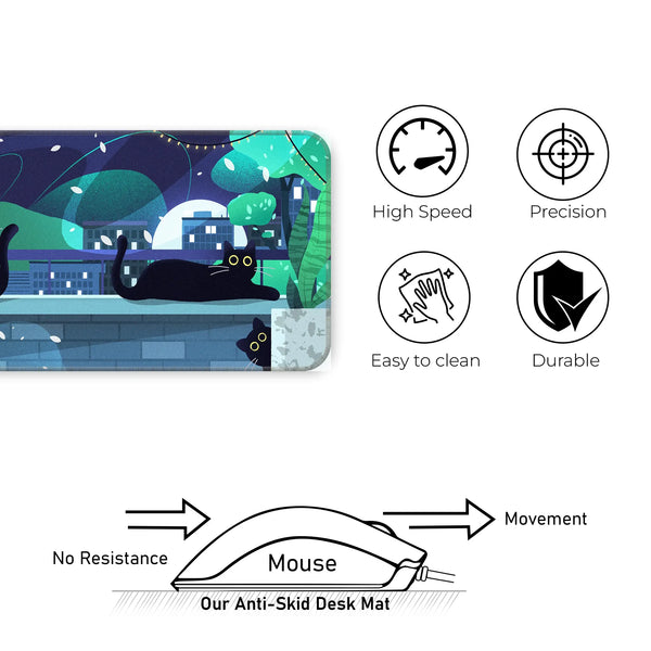 Playful Black Cats Deskmat