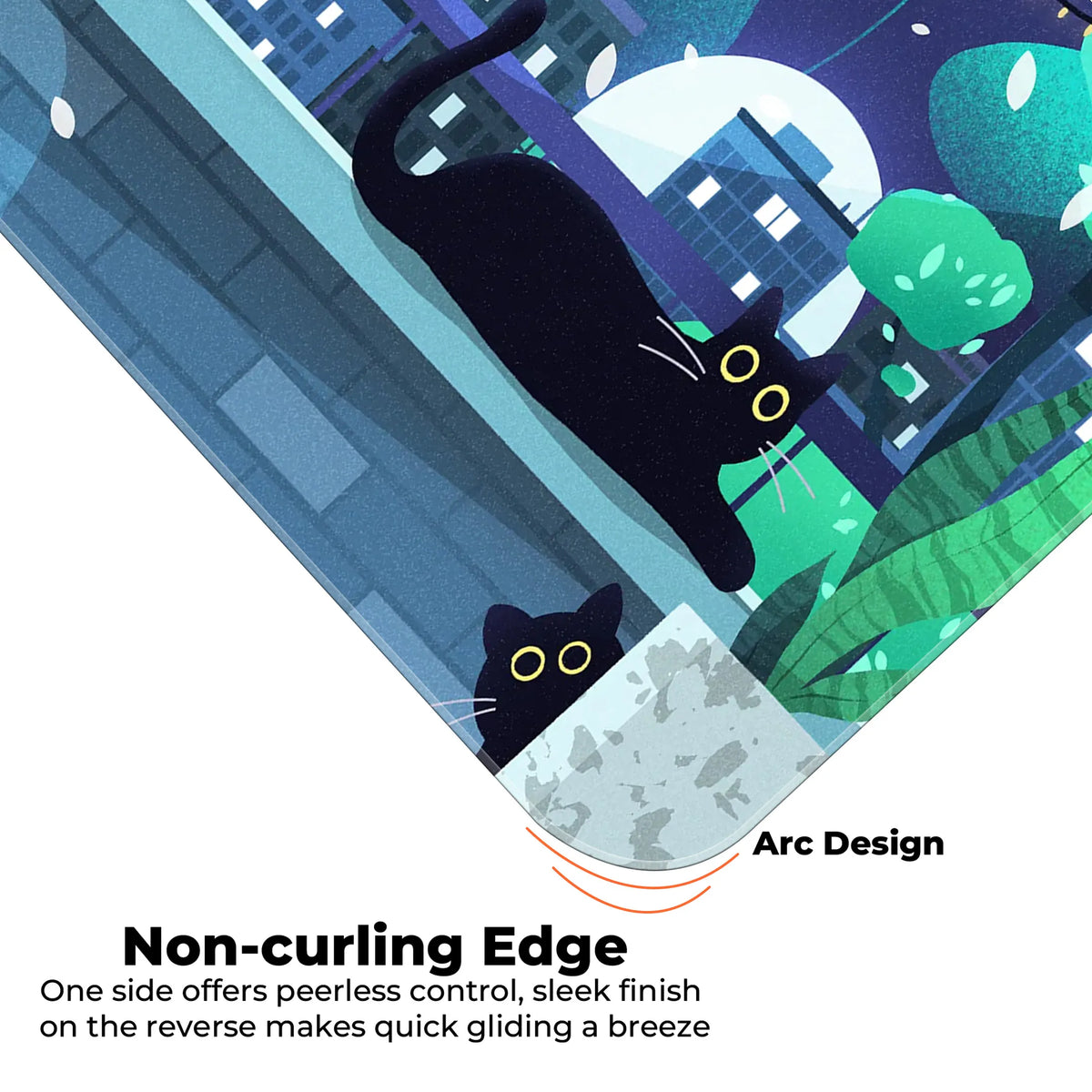 Playful Black Cats Deskmat